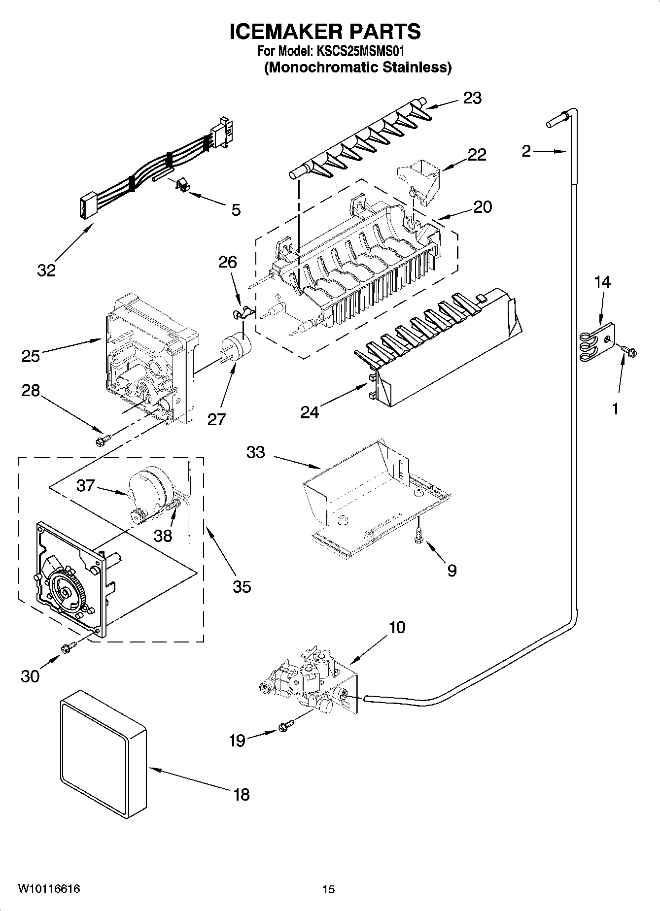 10 - ICEMAKER PARTS, OPTIONAL PARTS (NOT INCLUDED)