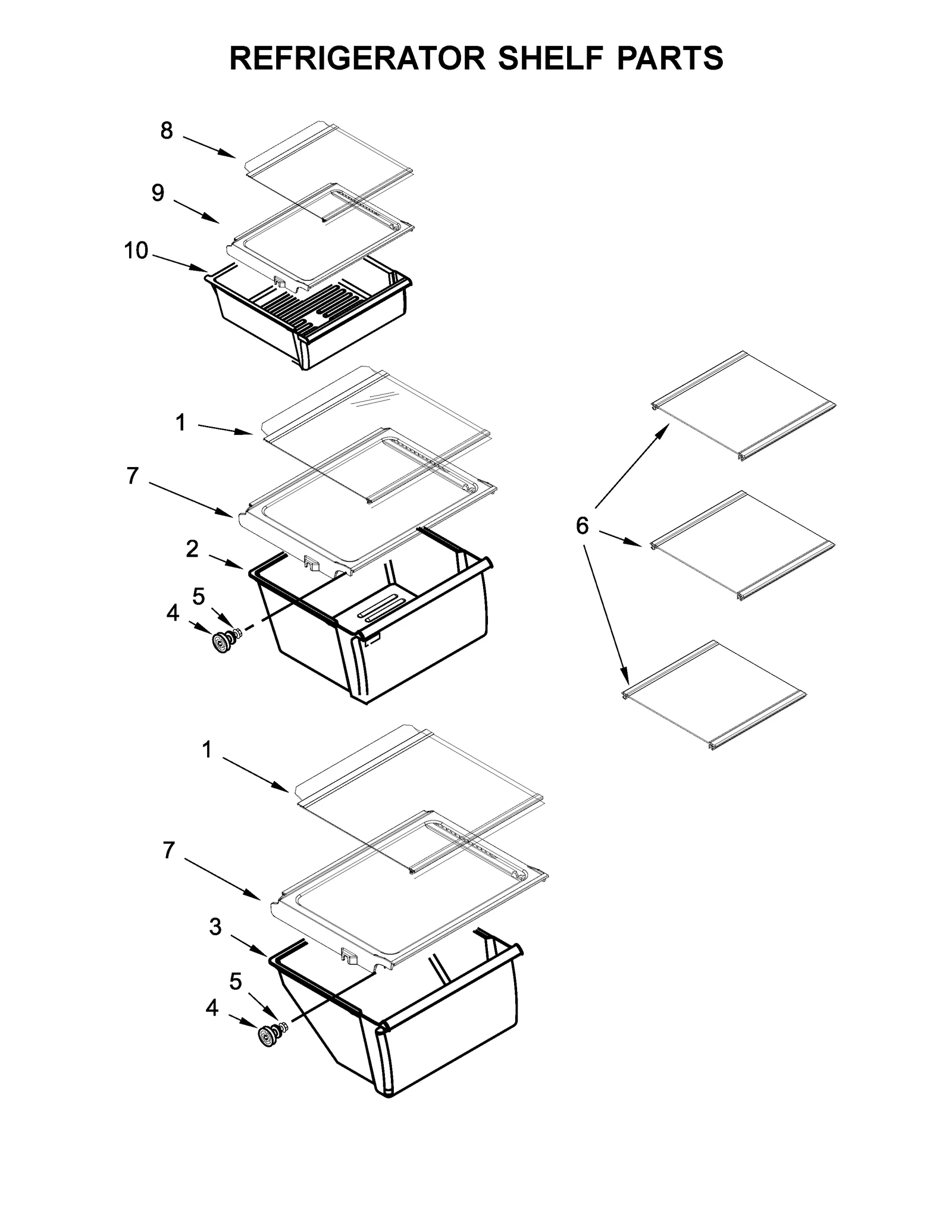 REFRIGERATOR SHELF PARTS