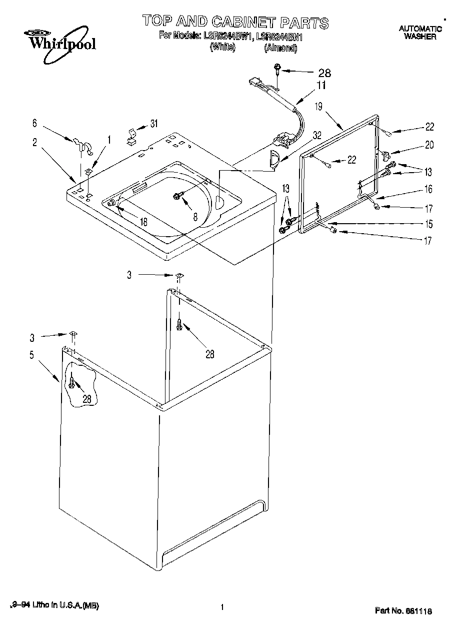 01 - TOP AND CABINET, LIT/OPTIONAL