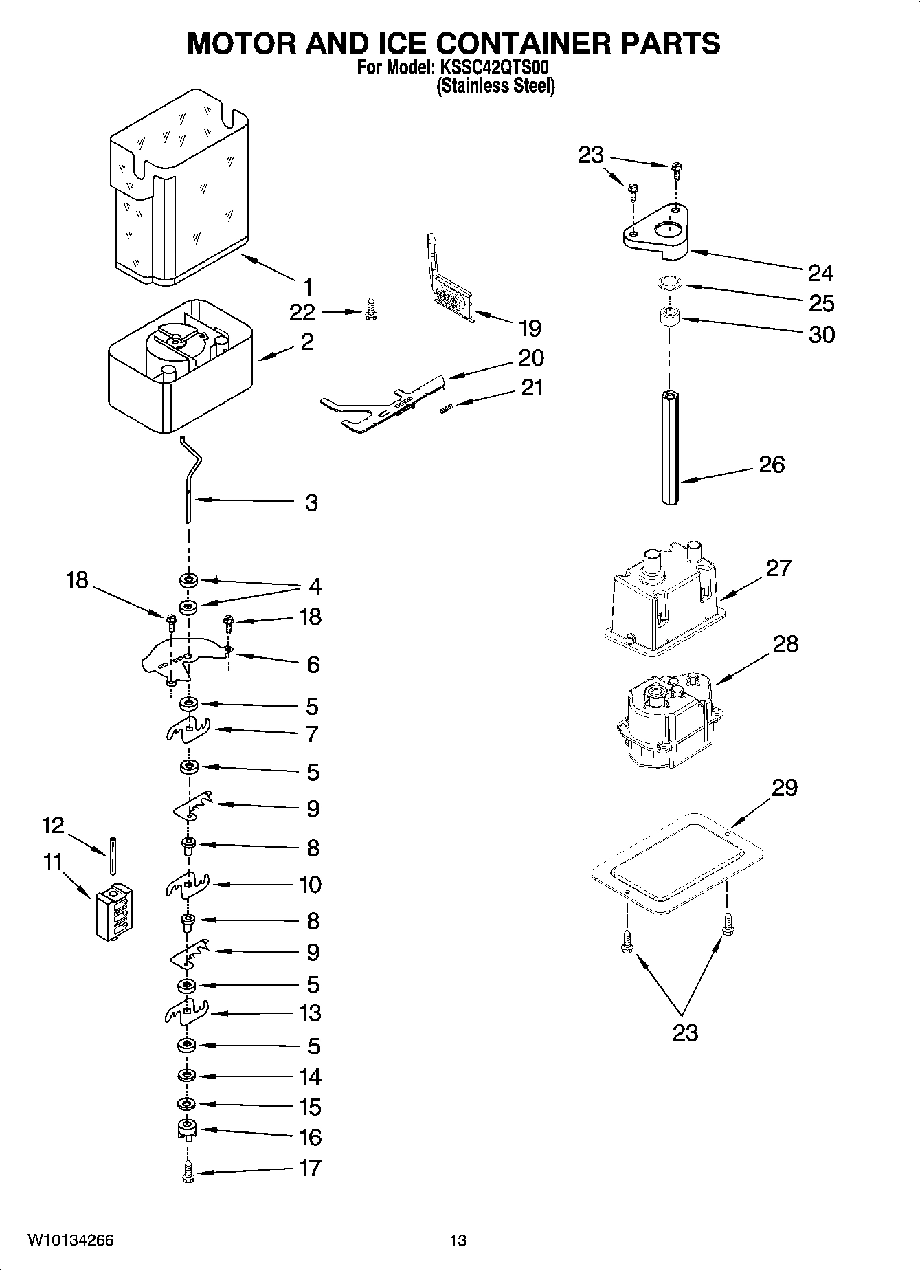 09 - MOTOR AND ICE CONTAINER PARTS