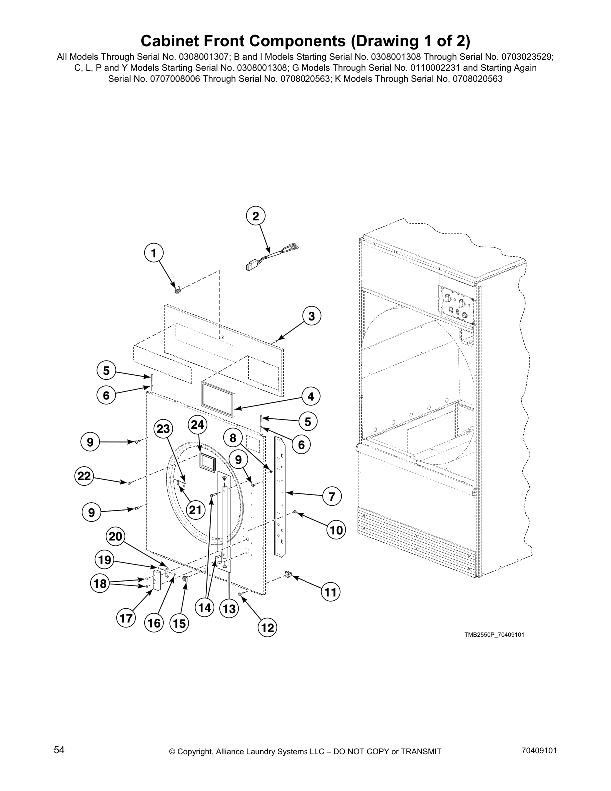 Cabinet Front Components (Drawing 1 of 2)