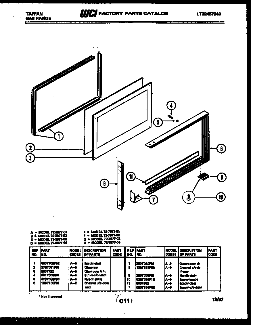 09 - UPPER OVEN DOOR PARTS