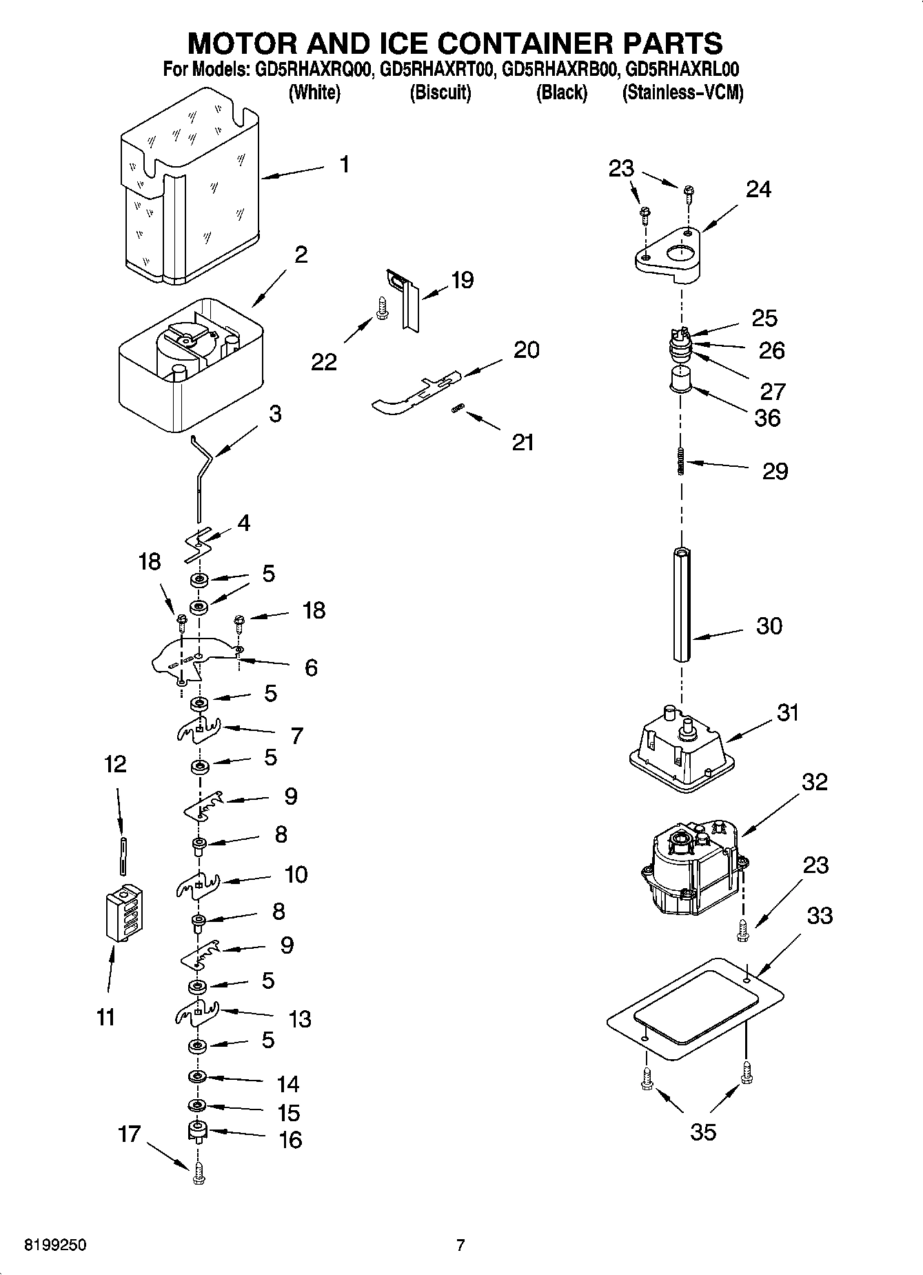 05 - MOTOR AND ICE CONTAINER PARTS