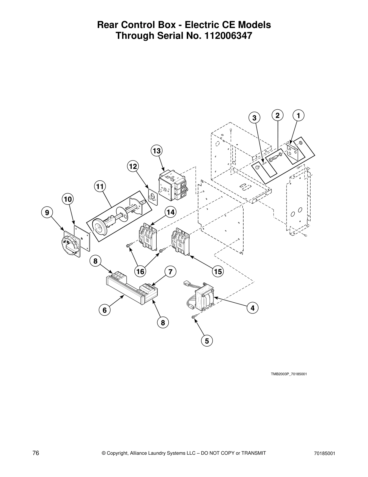 Rear Control Box - Electric CE Models
Through Serial No. 112006347
