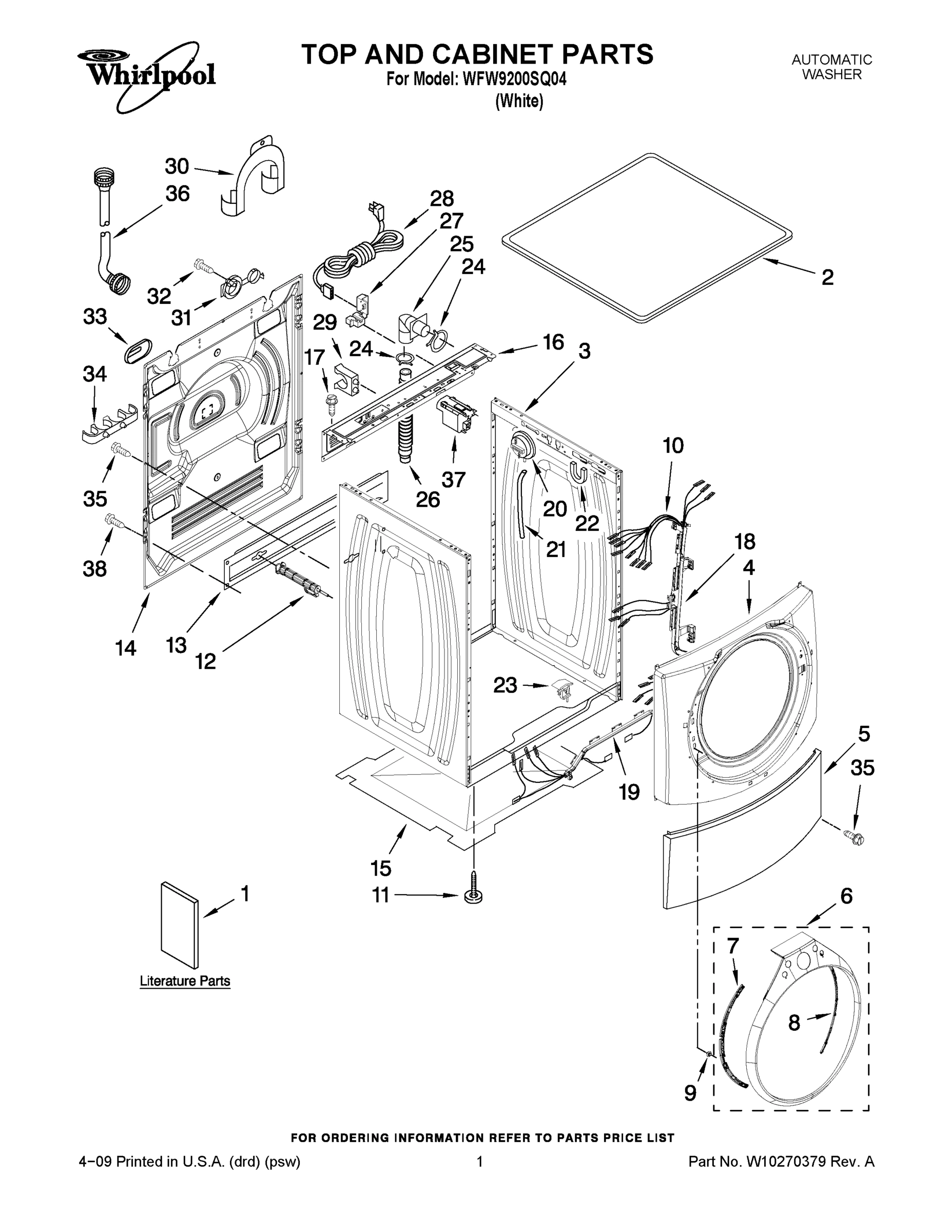 01 - TOP AND CABINET PARTS