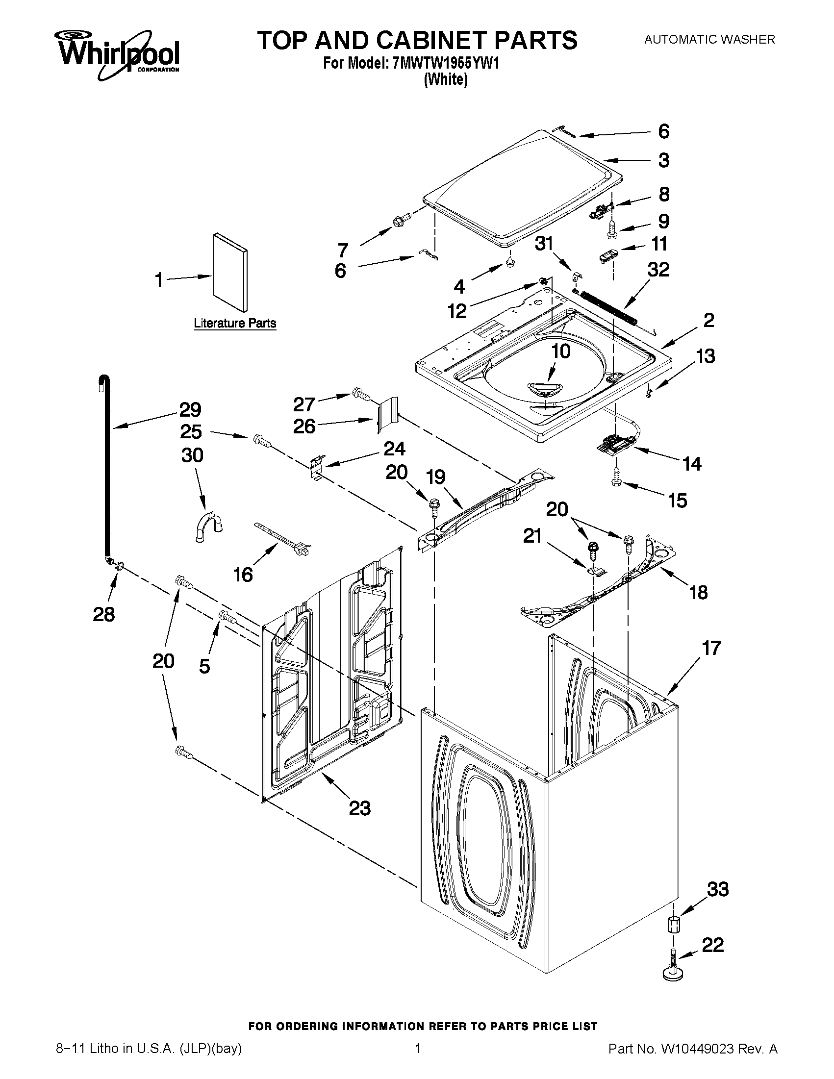 01 - TOP AND CABINET PARTS