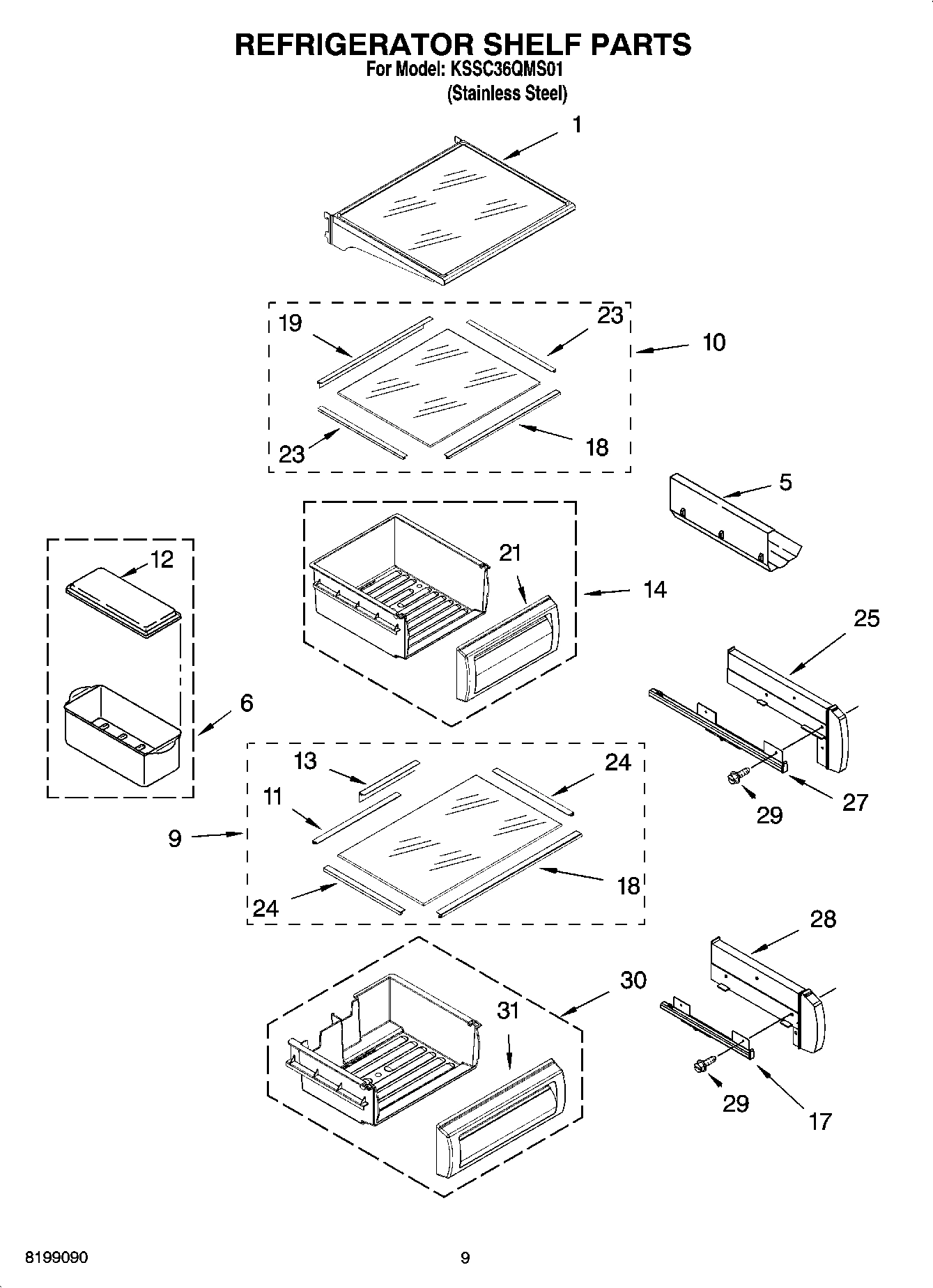 07 - REFRIGERATOR SHELF PARTS