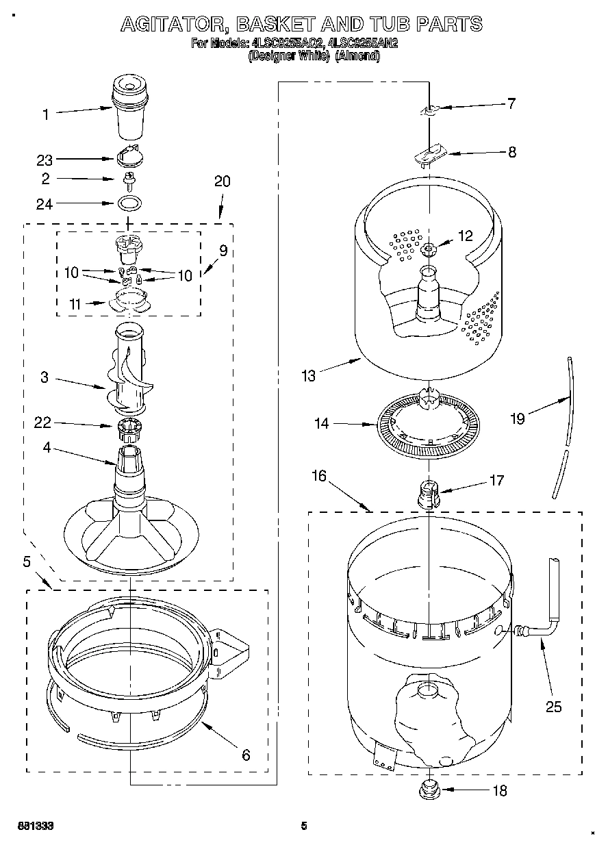 03 - AGITATOR, BASKET AND TUB