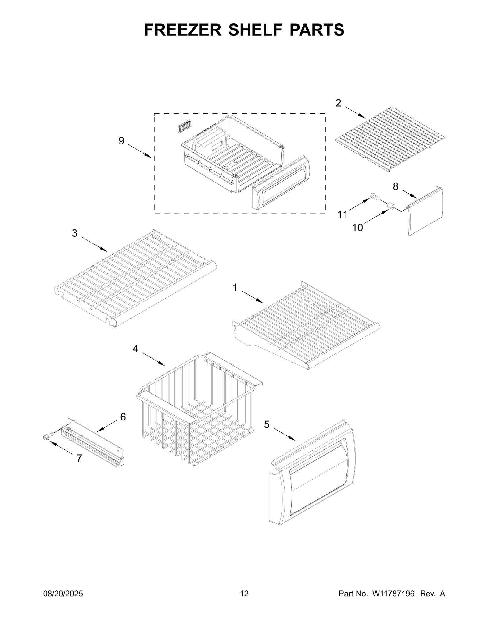 FREEZER SHELF PARTS