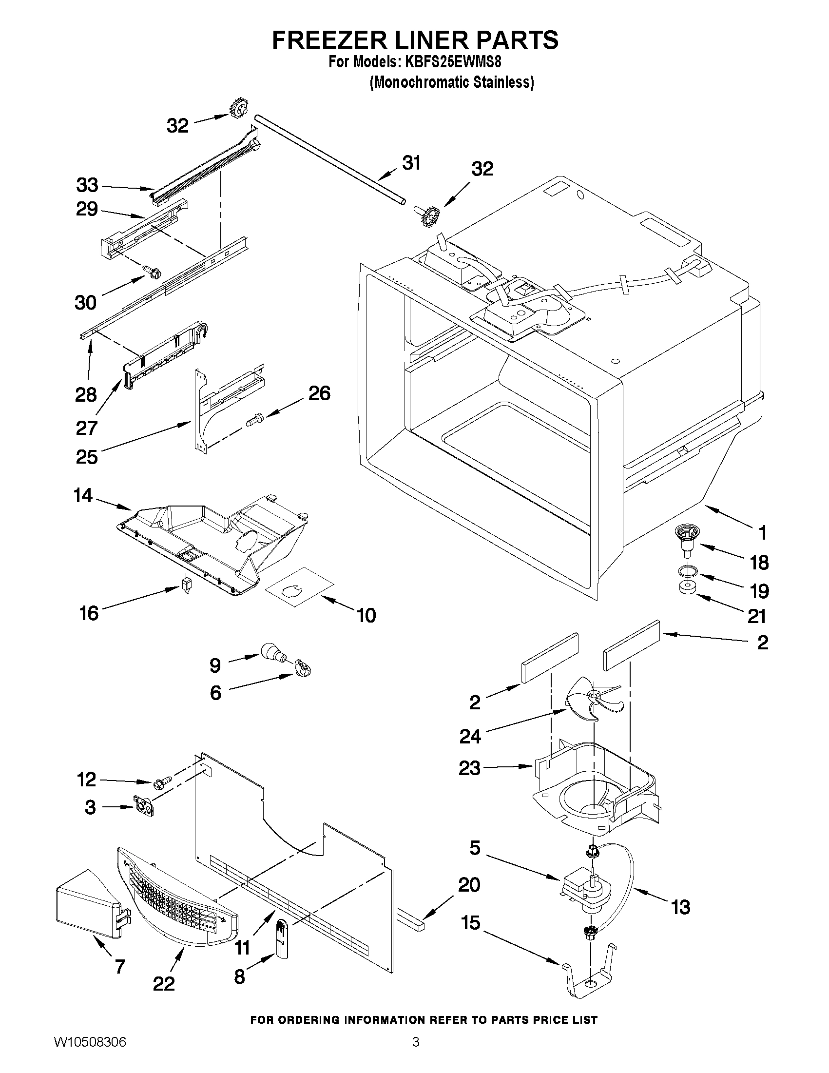 02 - FREEZER LINER PARTS