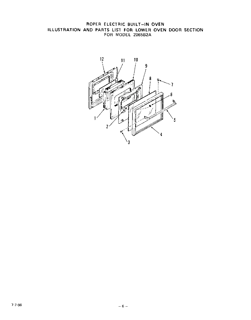 06 - LOWER OVEN DOOR , LIT/OPTIONAL