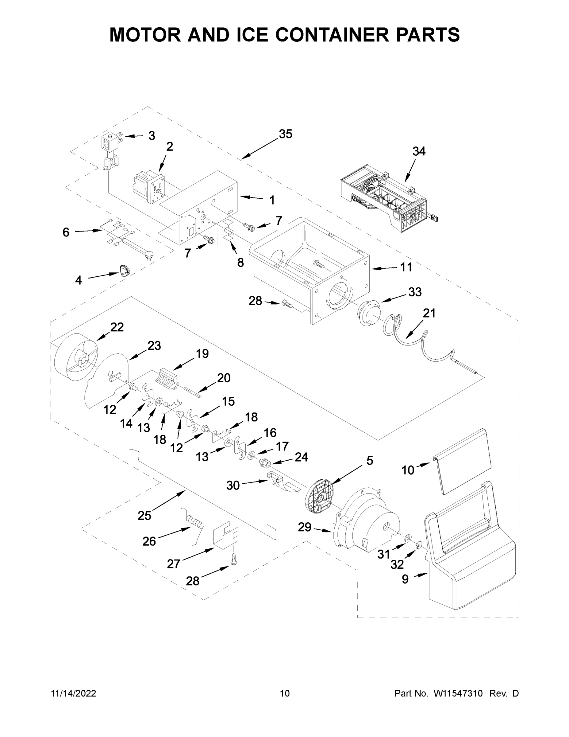 06 - MOTOR AND ICE CONTAINER PARTS