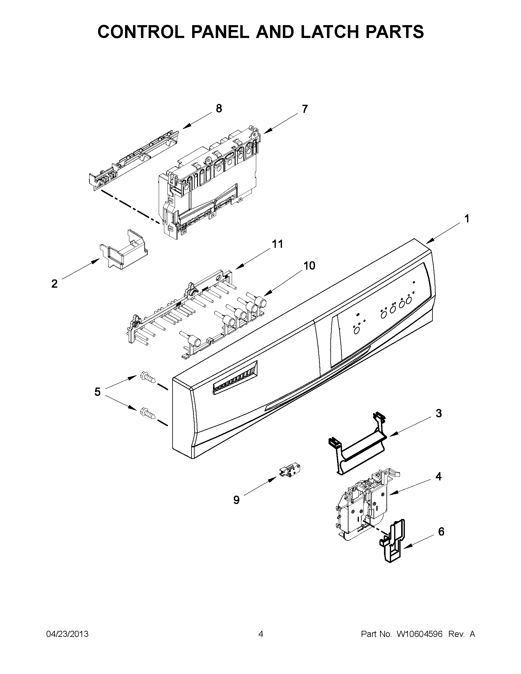 02 - CONTROL PANEL AND LATCH PARTS