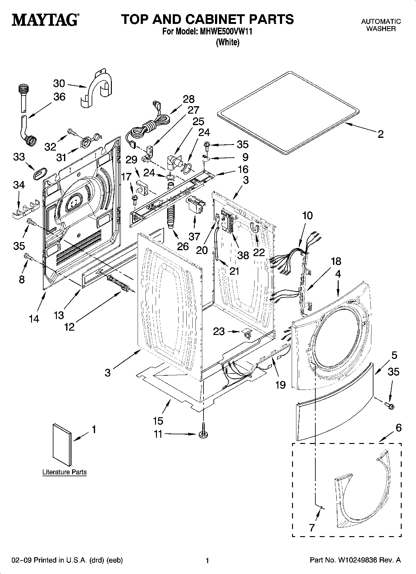 01 - TOP AND CABINET PARTS
