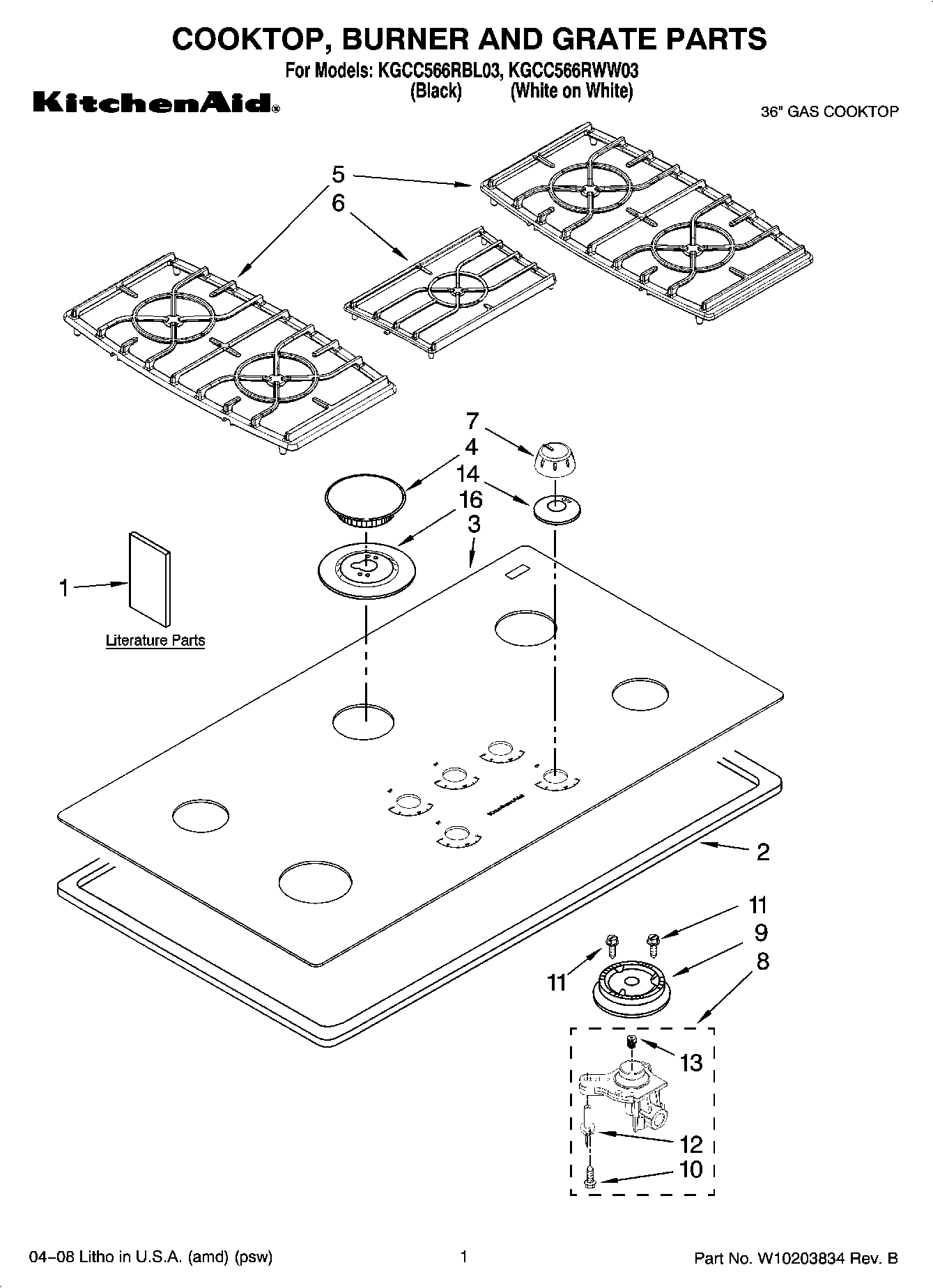 01 - COOKTOP, BURNER AND GRATE PARTS