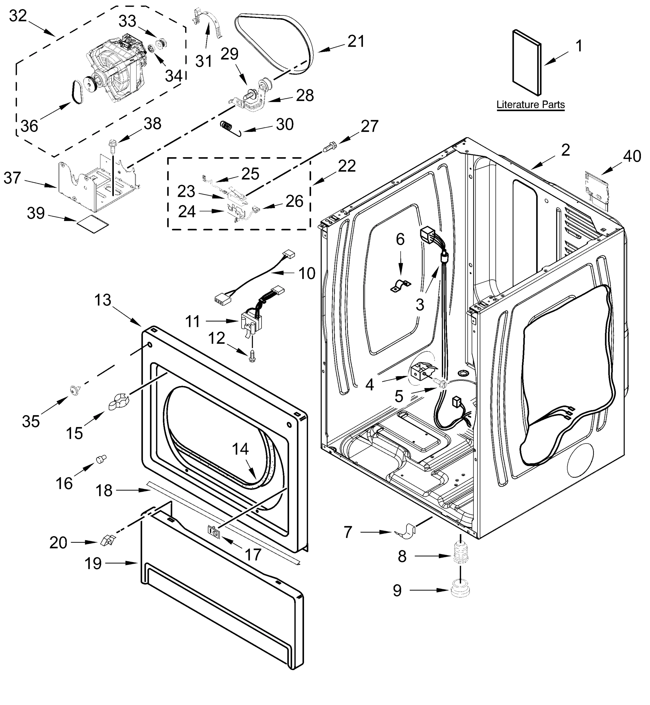 LOWER CABINET AND FRONT PANEL PARTS