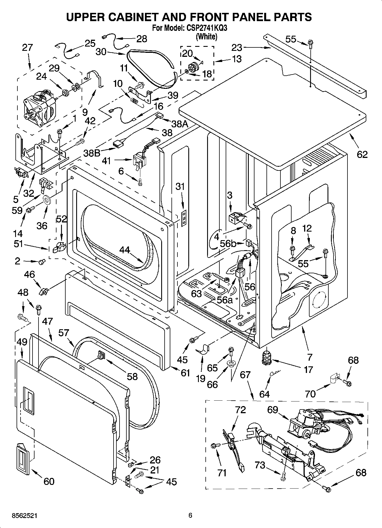 06 - UPPER CABINET AND FRONT PANEL PARTS
