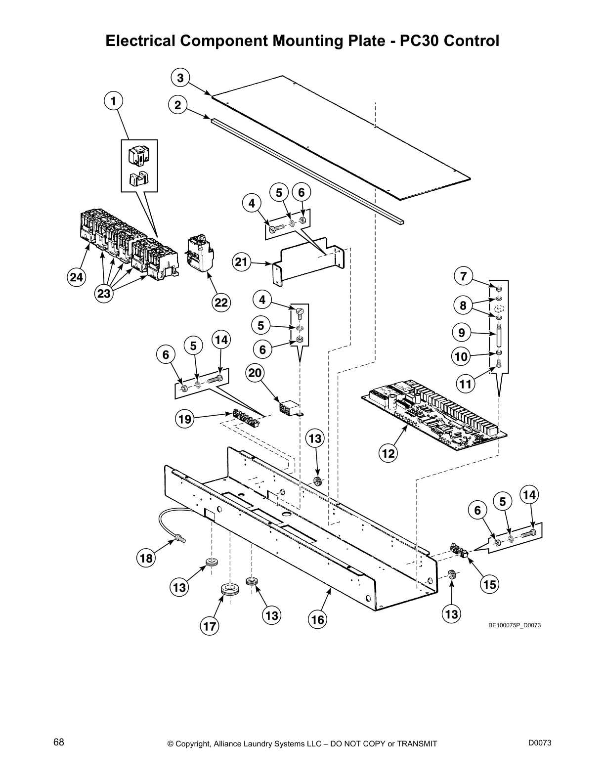 Electrical Component Mounting Plate - PC30 Control