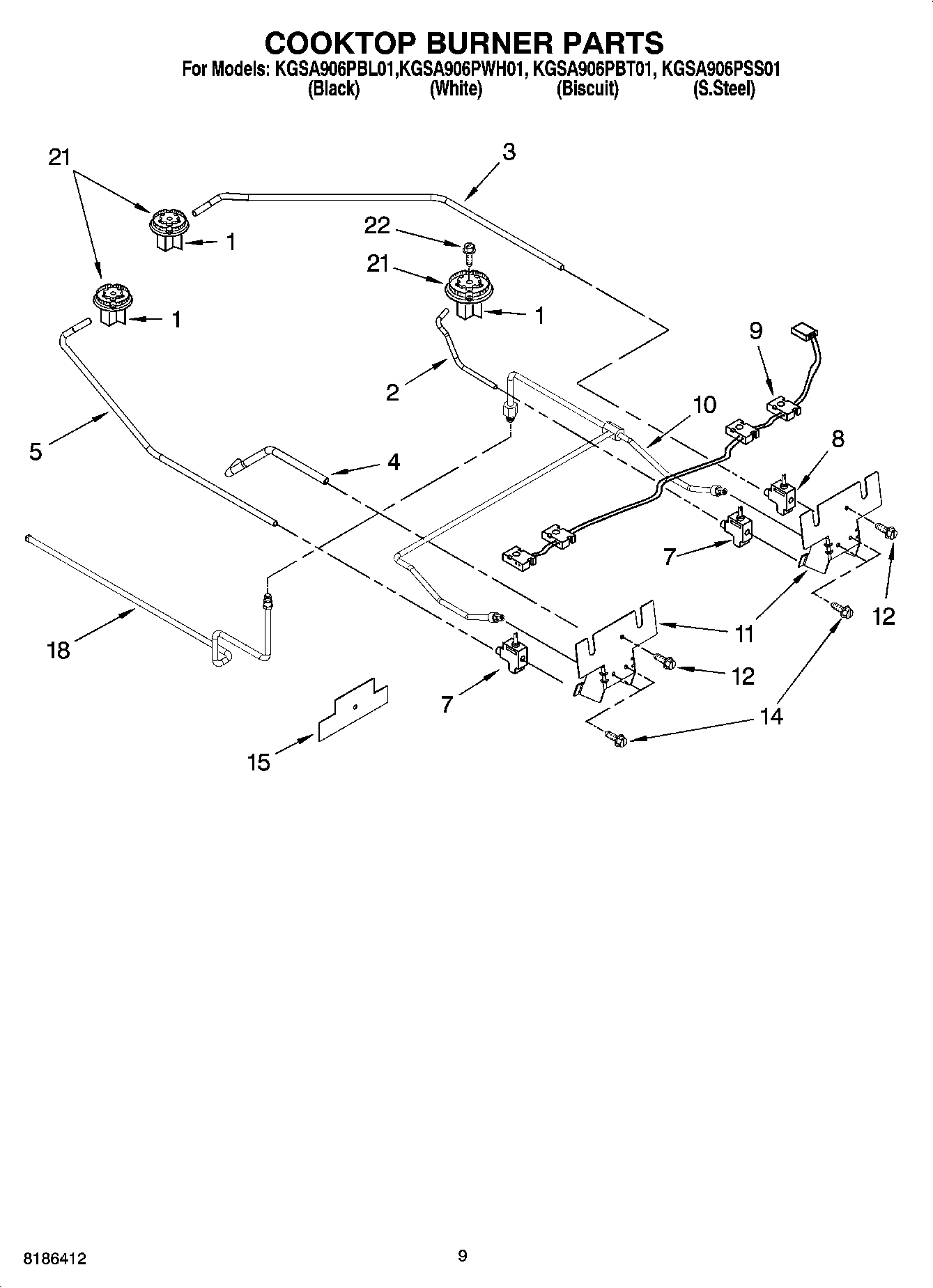 06 - COOKTOP BURNER PARTS