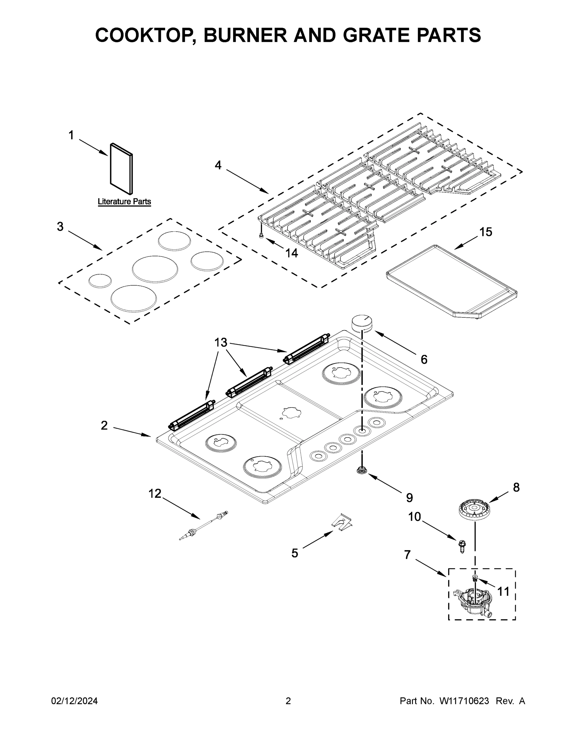 02 - COOKTOP, BURNER AND GRATE PARTS