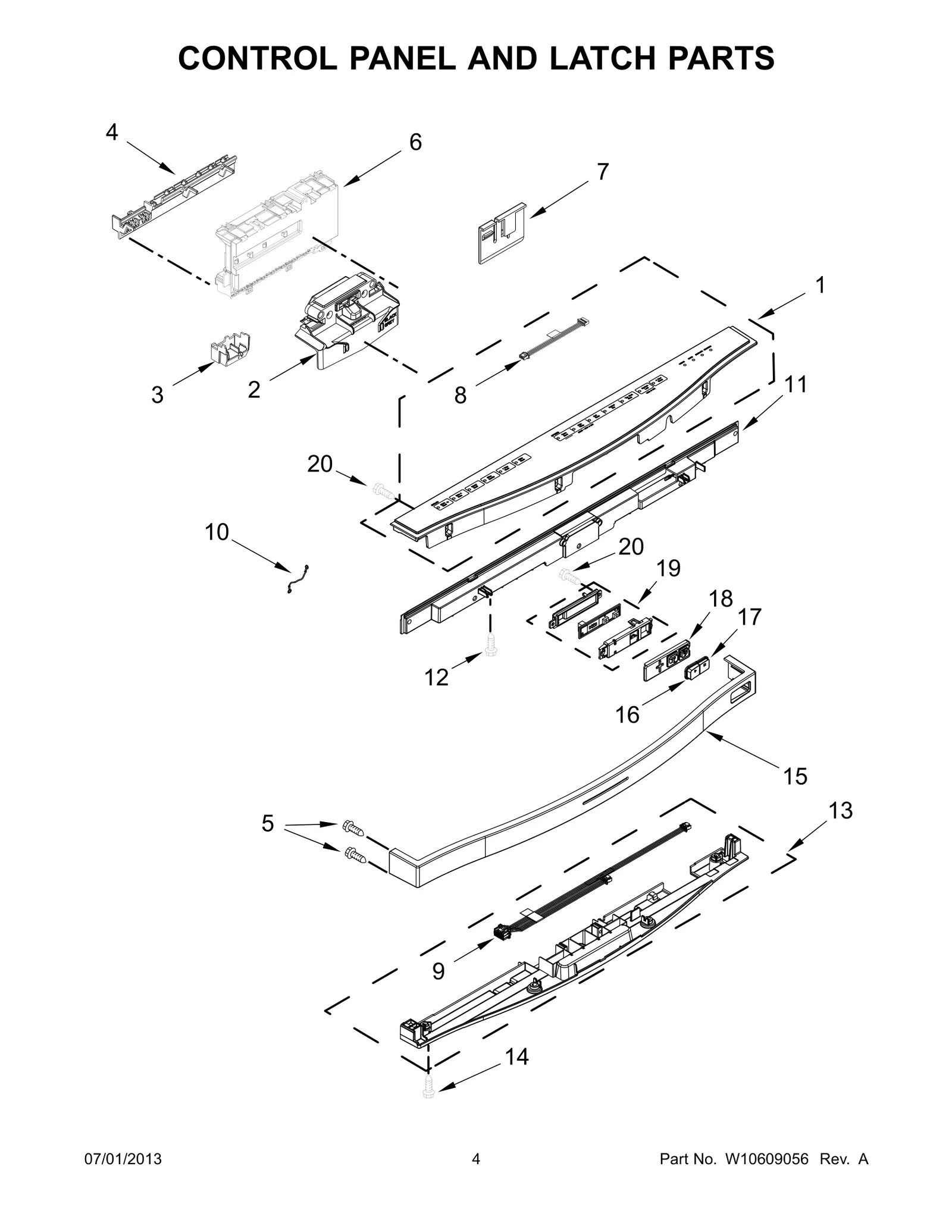 CONTROL PANEL AND LATCH PARTS