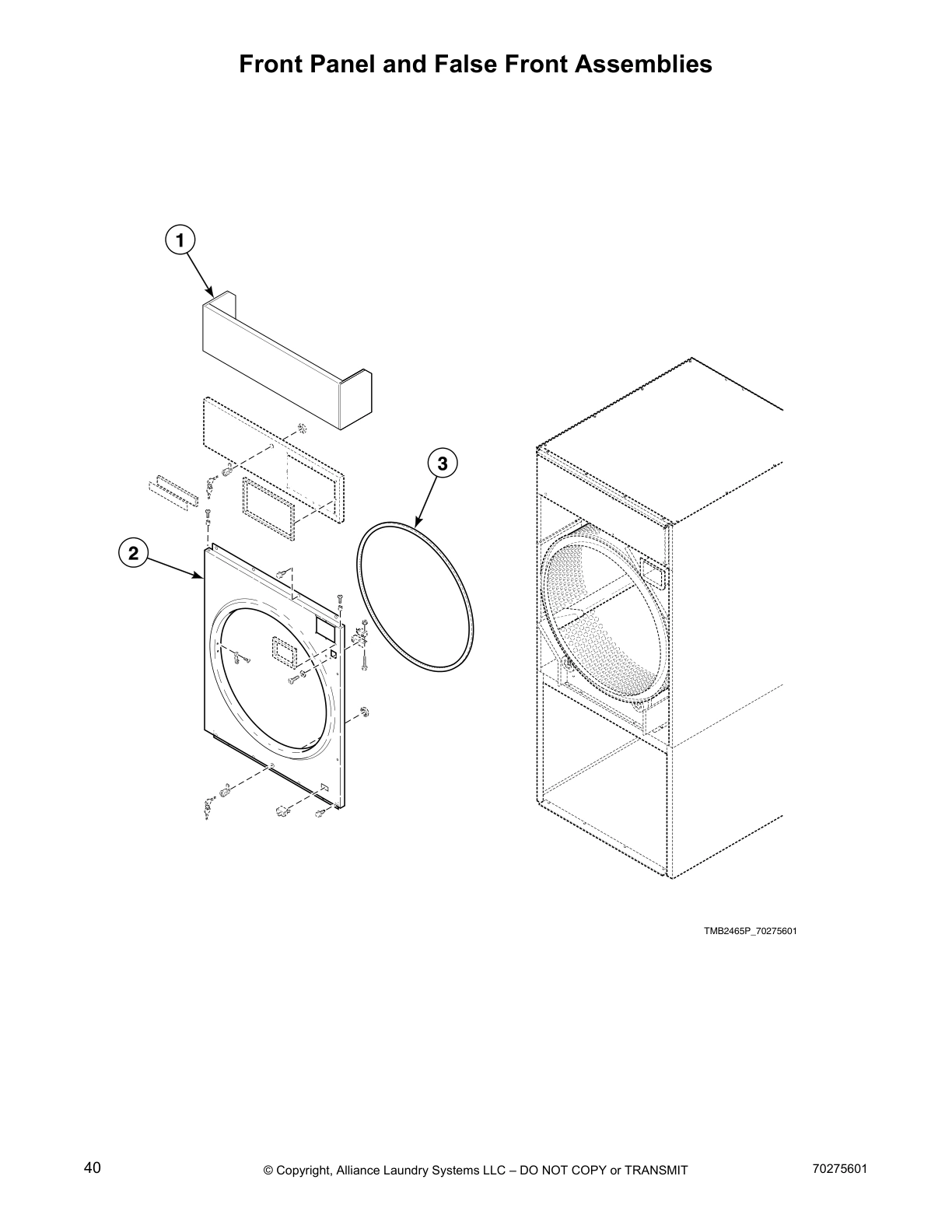 Front Panel and False Front Assemblies