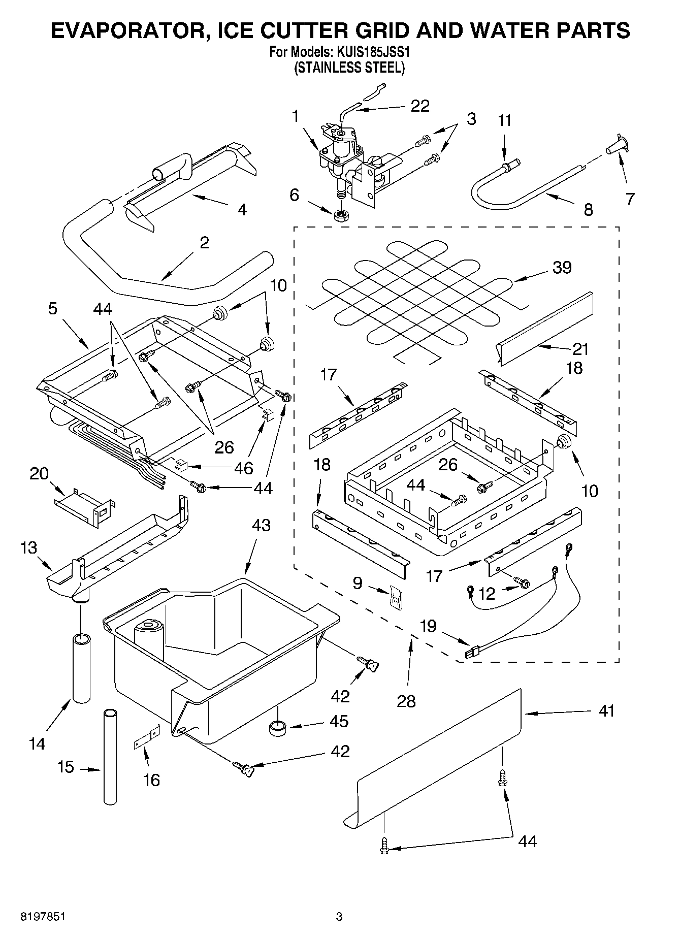 02 - EVAPORATOR, ICE CUTTER GRID AND WATER