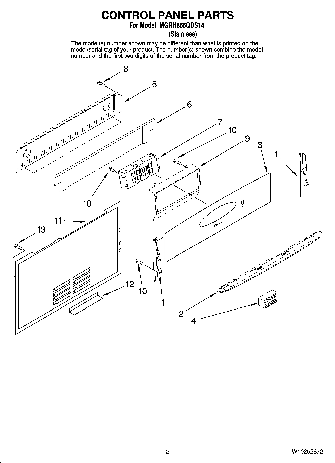 02 - CONTROL PANEL PARTS