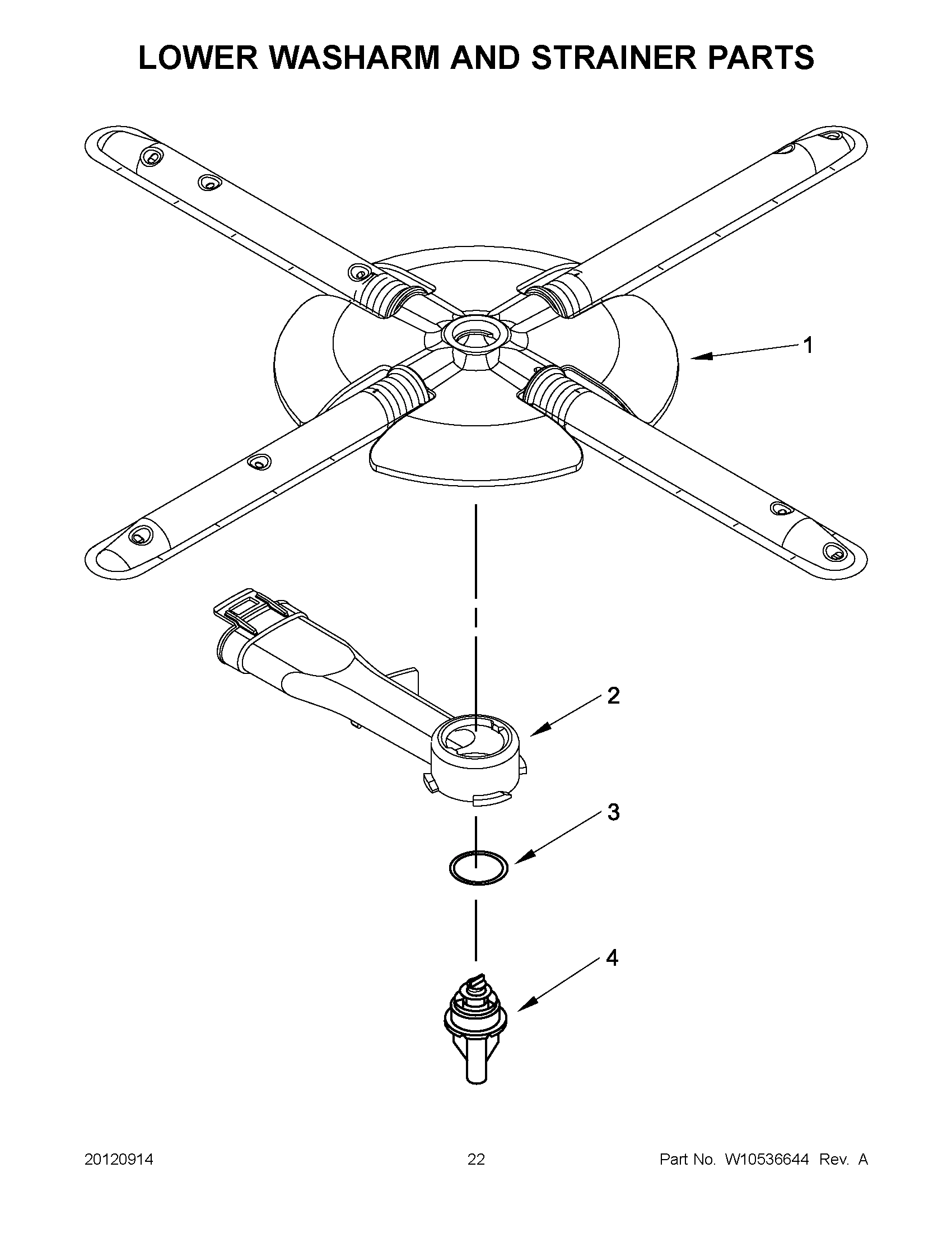 11 - LOWER WASHARM AND STRAINER PARTS