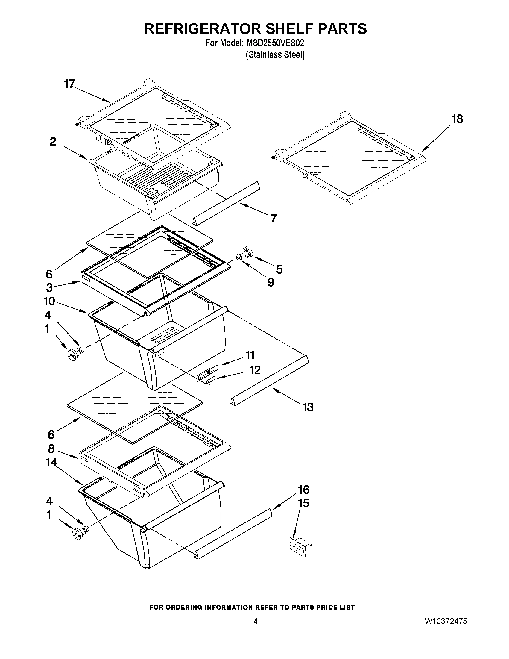 03 - REFRIGERATOR SHELF PARTS
