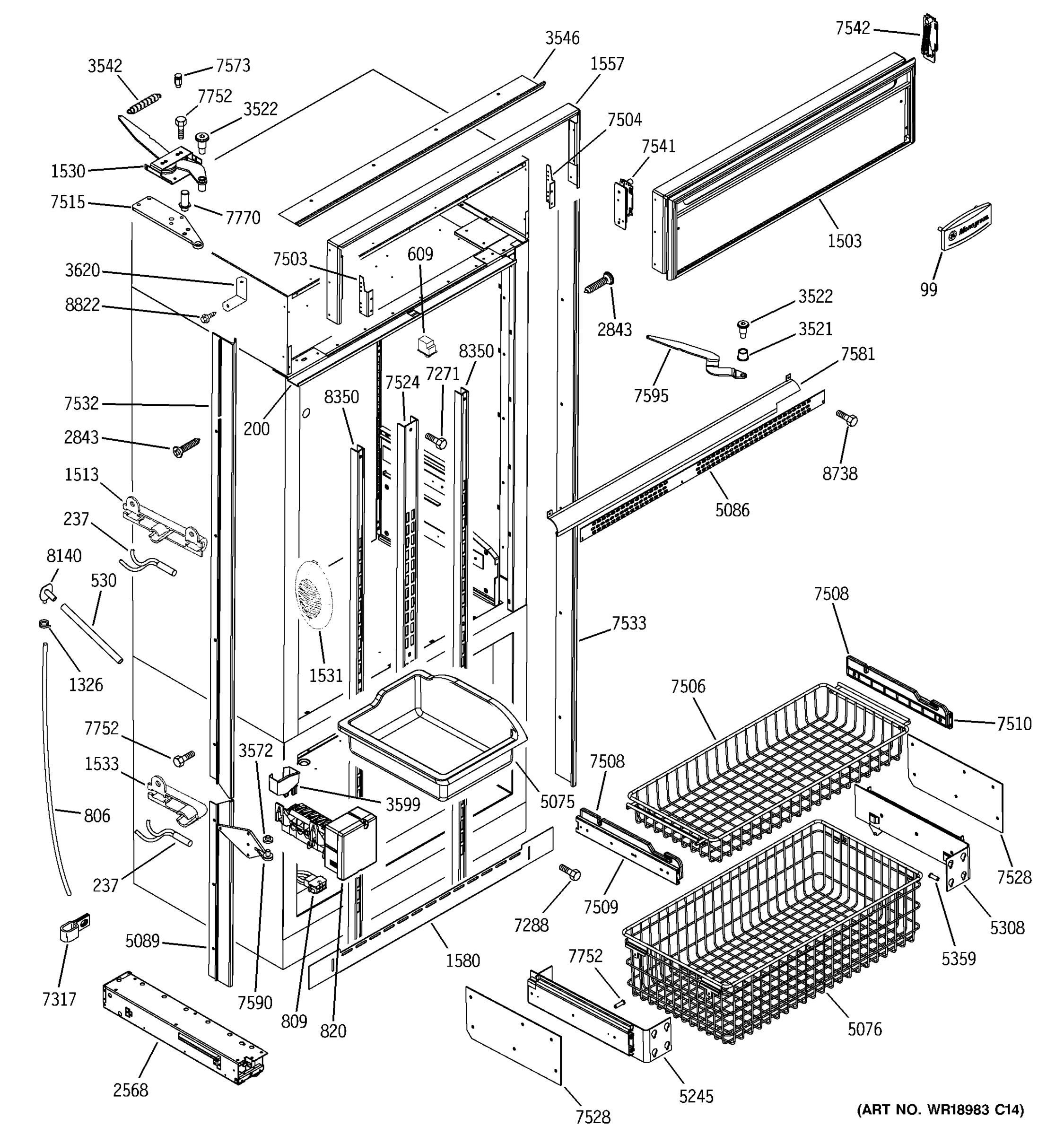 FREEZER SECTION, TRIM & COMPONENTS