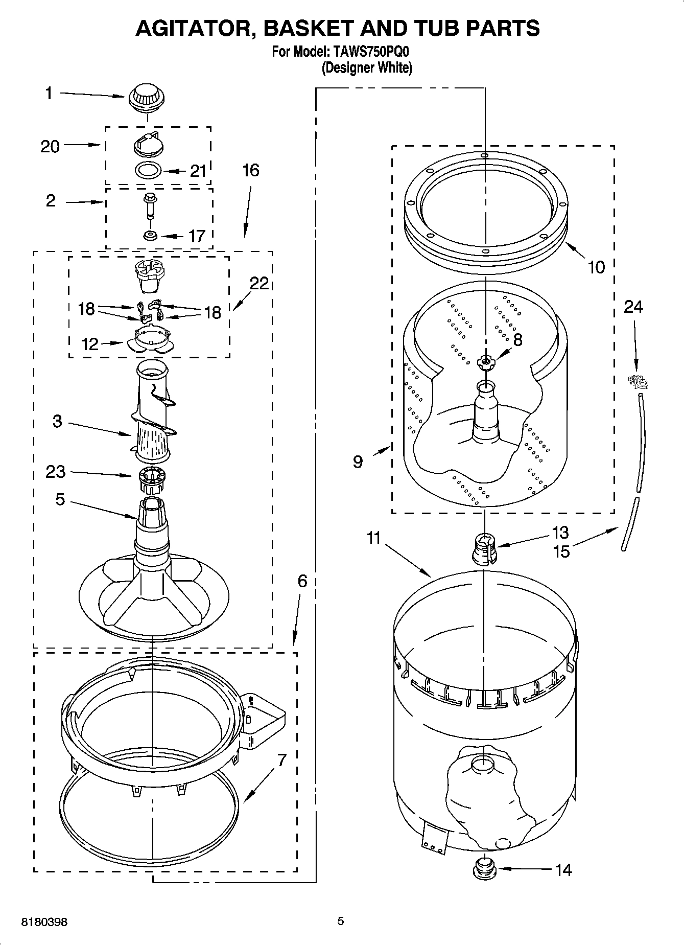 03 - AGITATOR, BASKET AND TUB PARTS