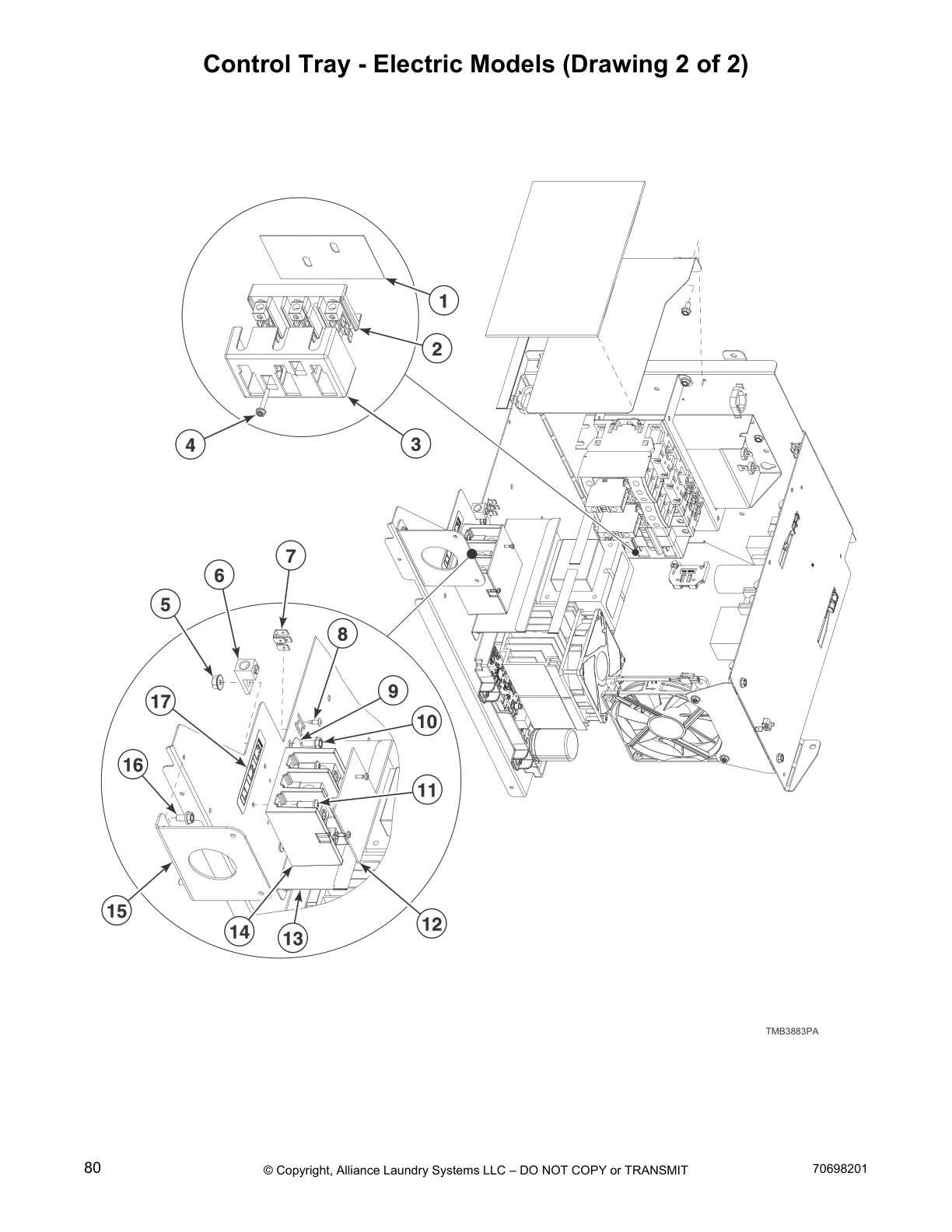Control Tray - Electric Models (Drawing 2 of 2)