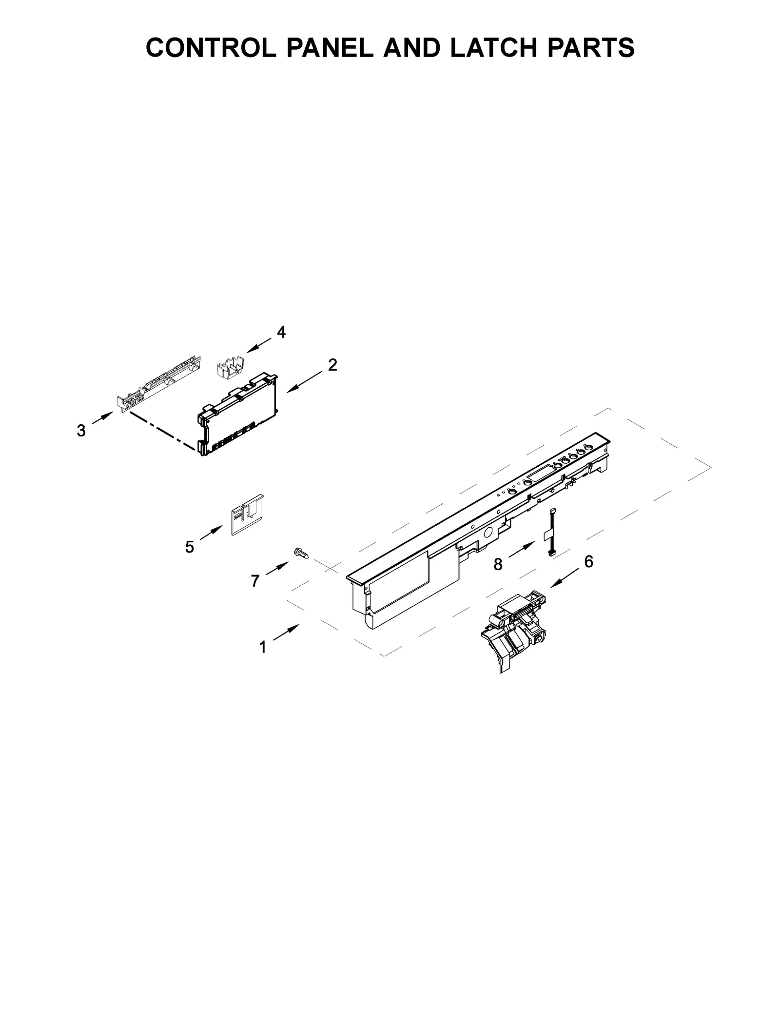 CONTROL PANEL AND LATCH PARTS