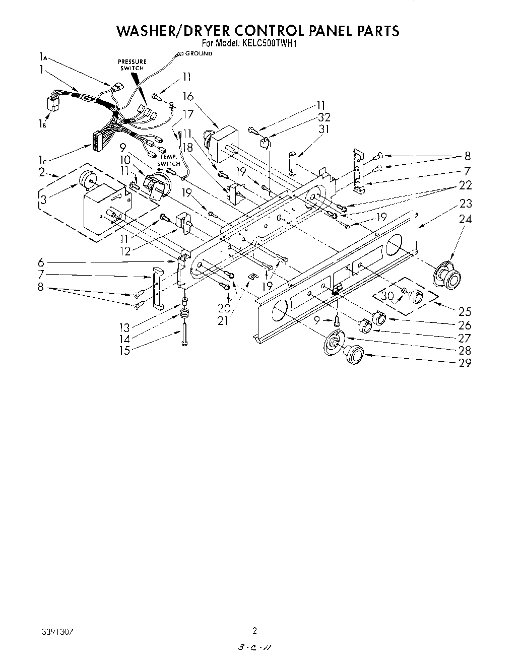 02 - WASHER/DRYER CONTROL PANEL