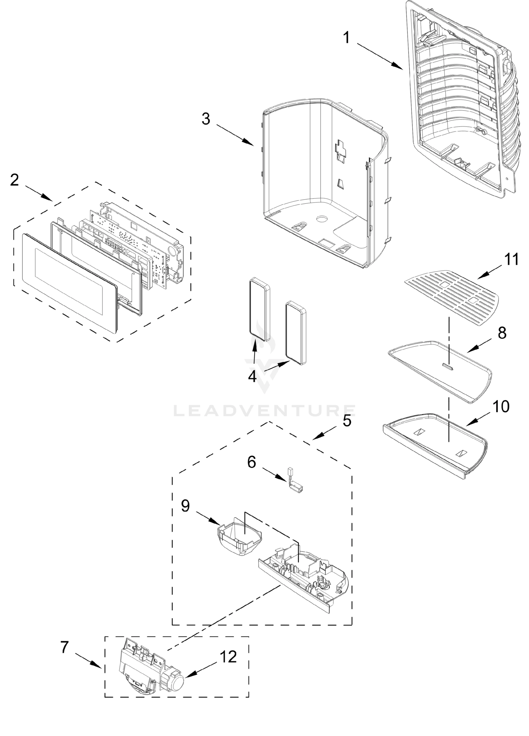 DISPENSER FRONT PARTS