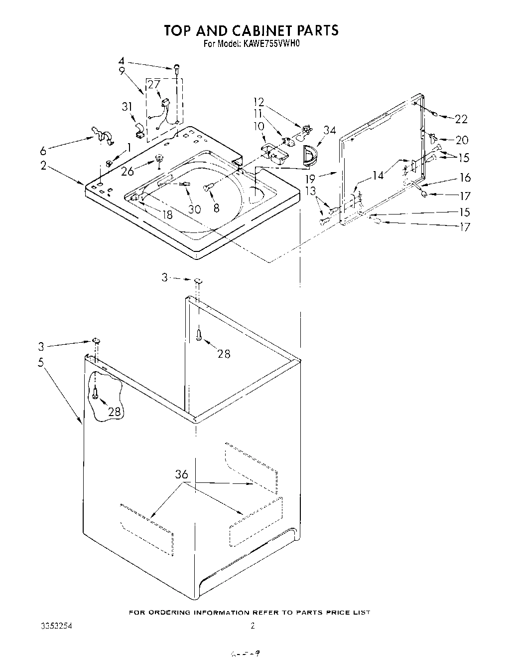 02 - TOP AND CABINET , LITERATURE AND OPTIONAL