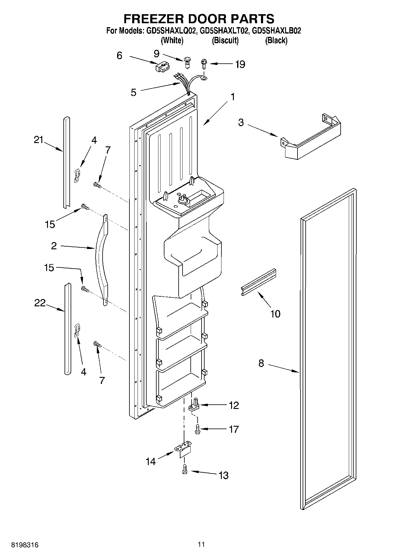 07 - FREEZER DOOR PARTS