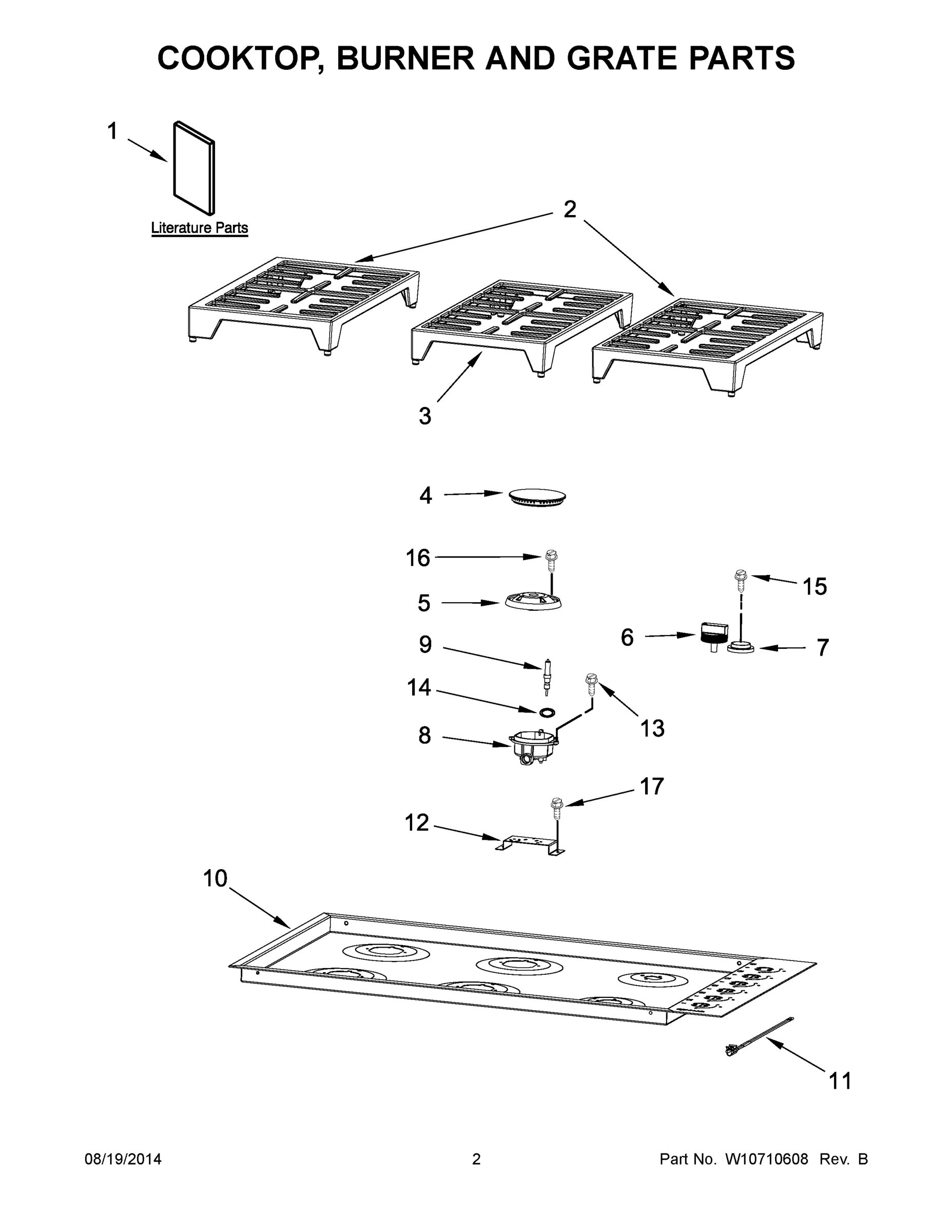 02 - COOKTOP, BURNER AND GRATE PARTS