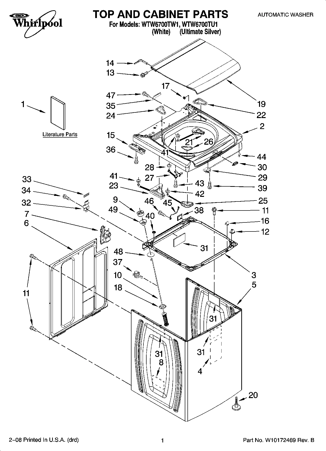 01 - TOP AND CABINET PARTS