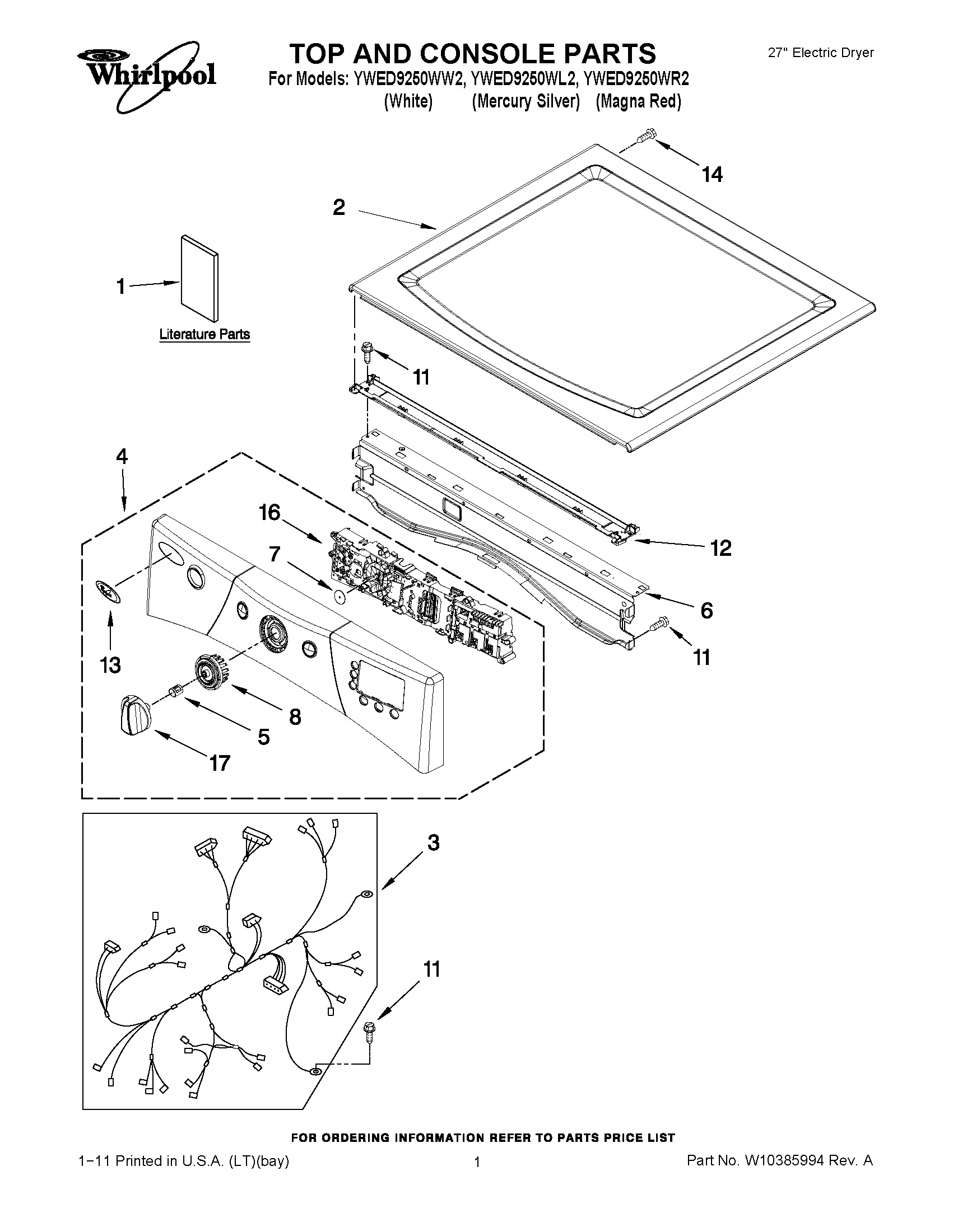 01 - TOP AND CONSOLE PARTS