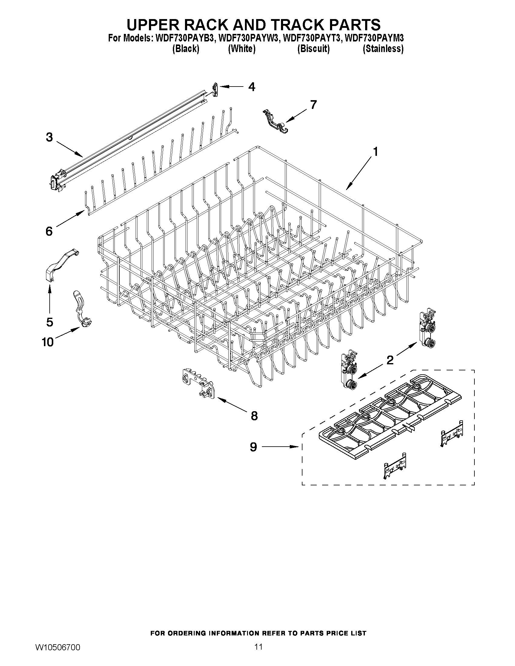 09 - UPPER RACK AND TRACK PARTS