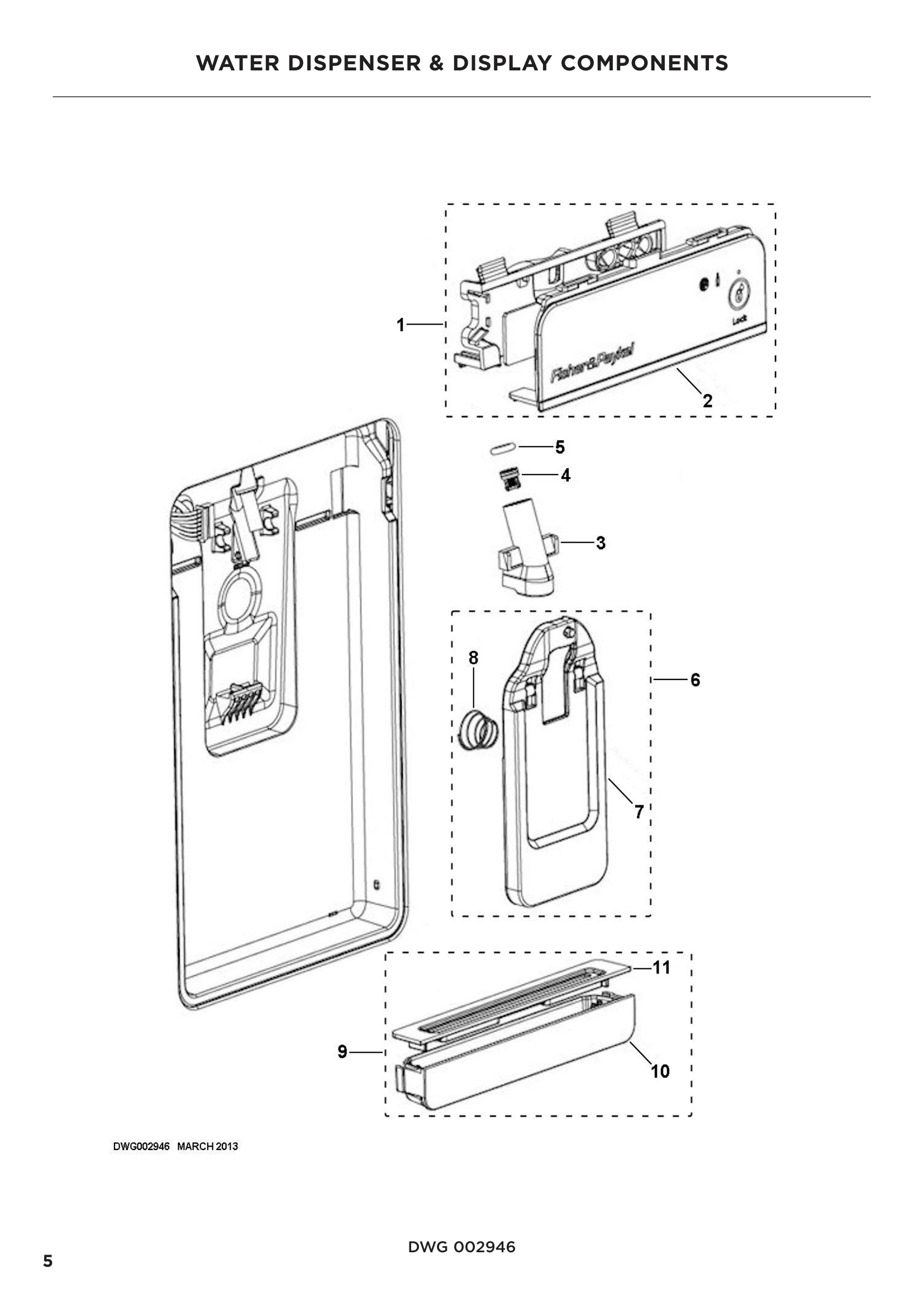 WATER DISPENSER & DISPLAY COMPONENTS