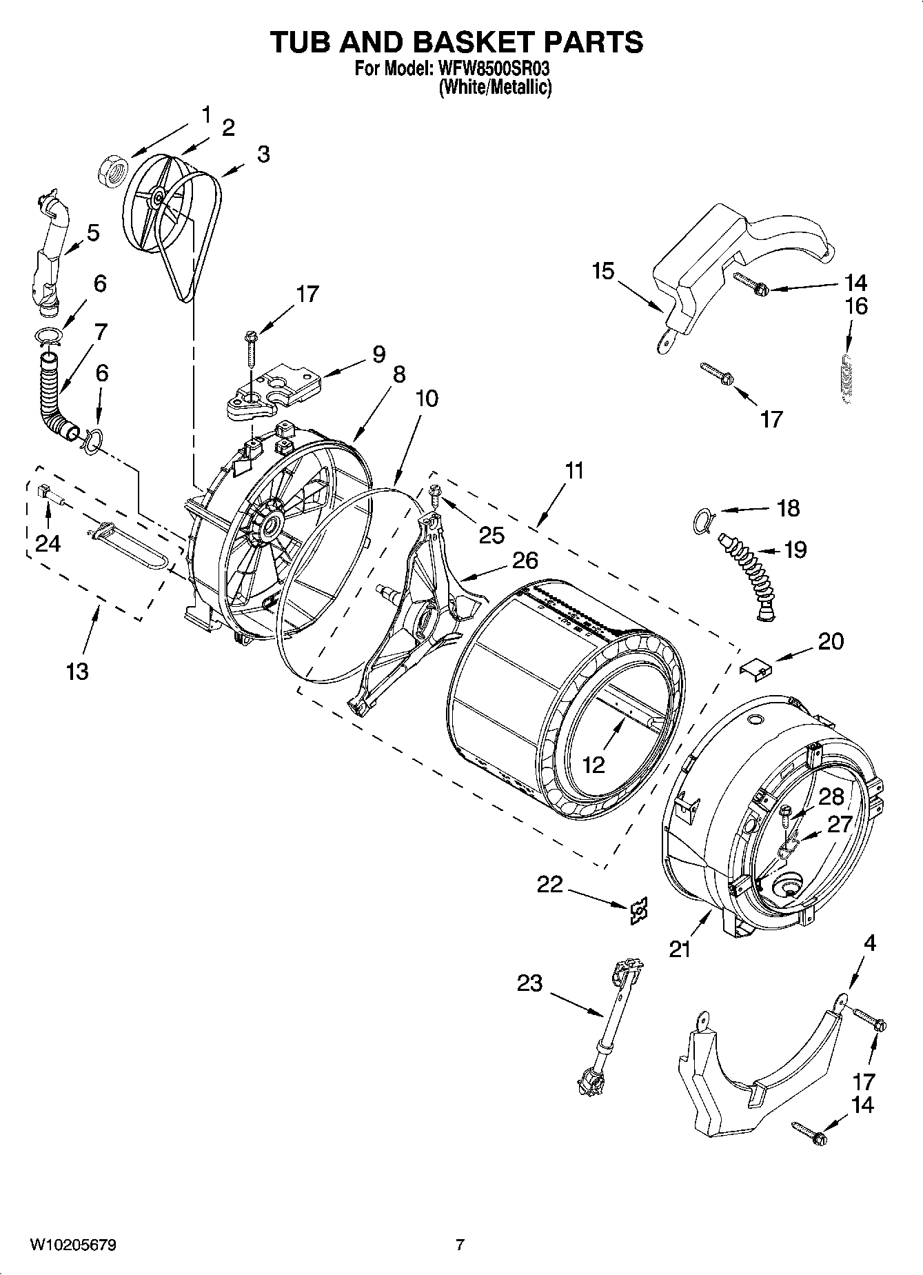 06 - TUB AND BASKET PARTS, OPTIONAL PARTS (NOT INCLUDED)