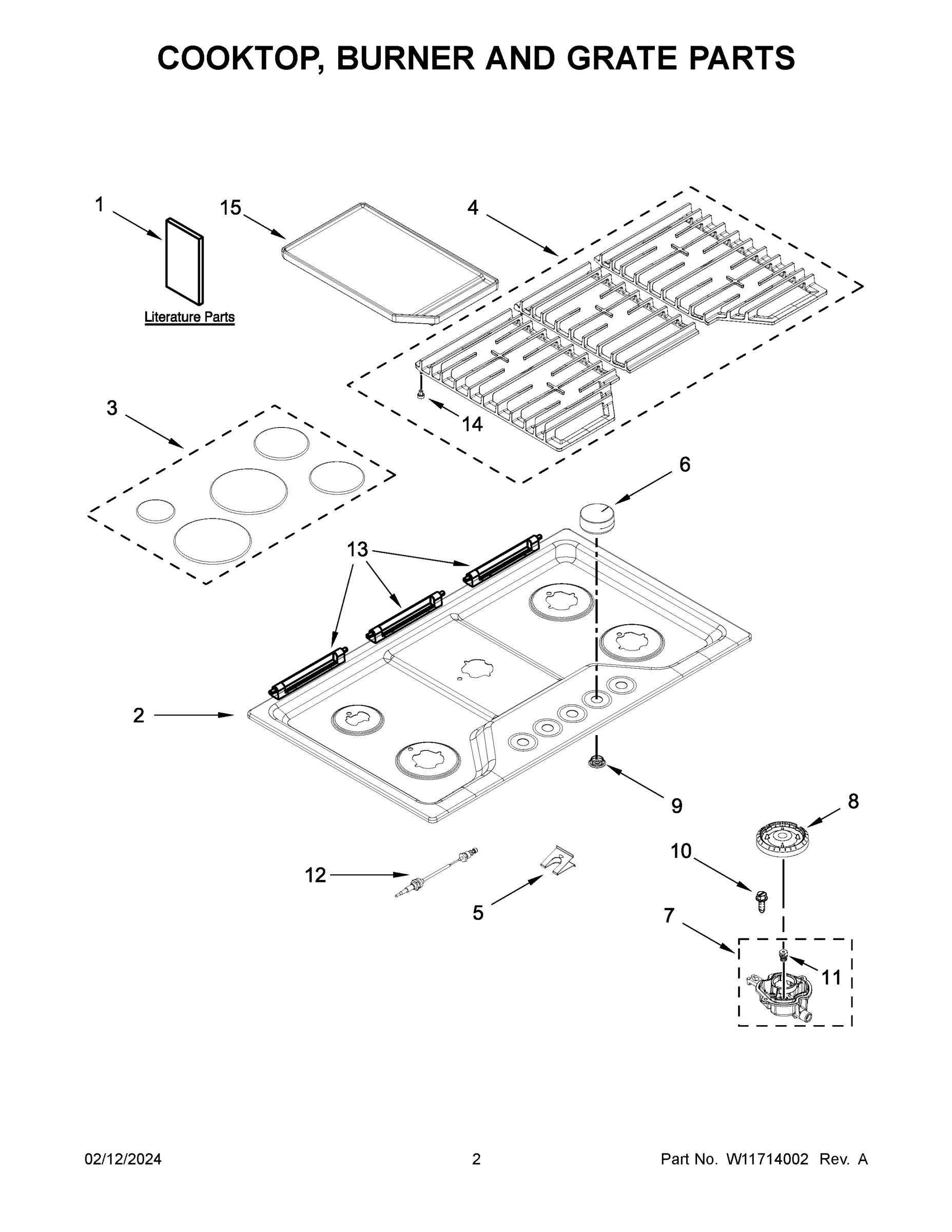02 - COOKTOP, BURNER AND GRATE PARTS