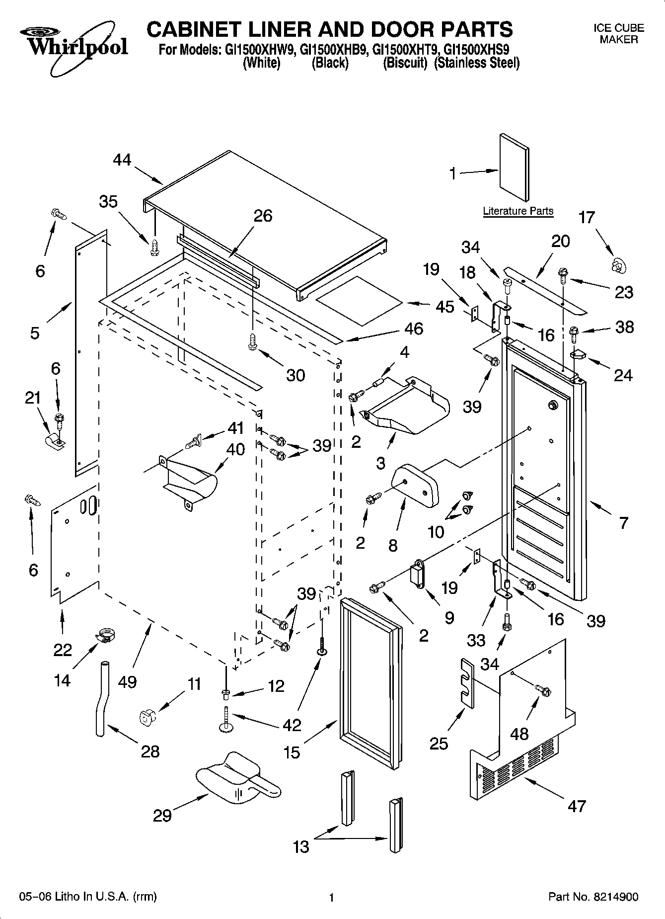 01 - CABINET LINER AND DOOR PARTS