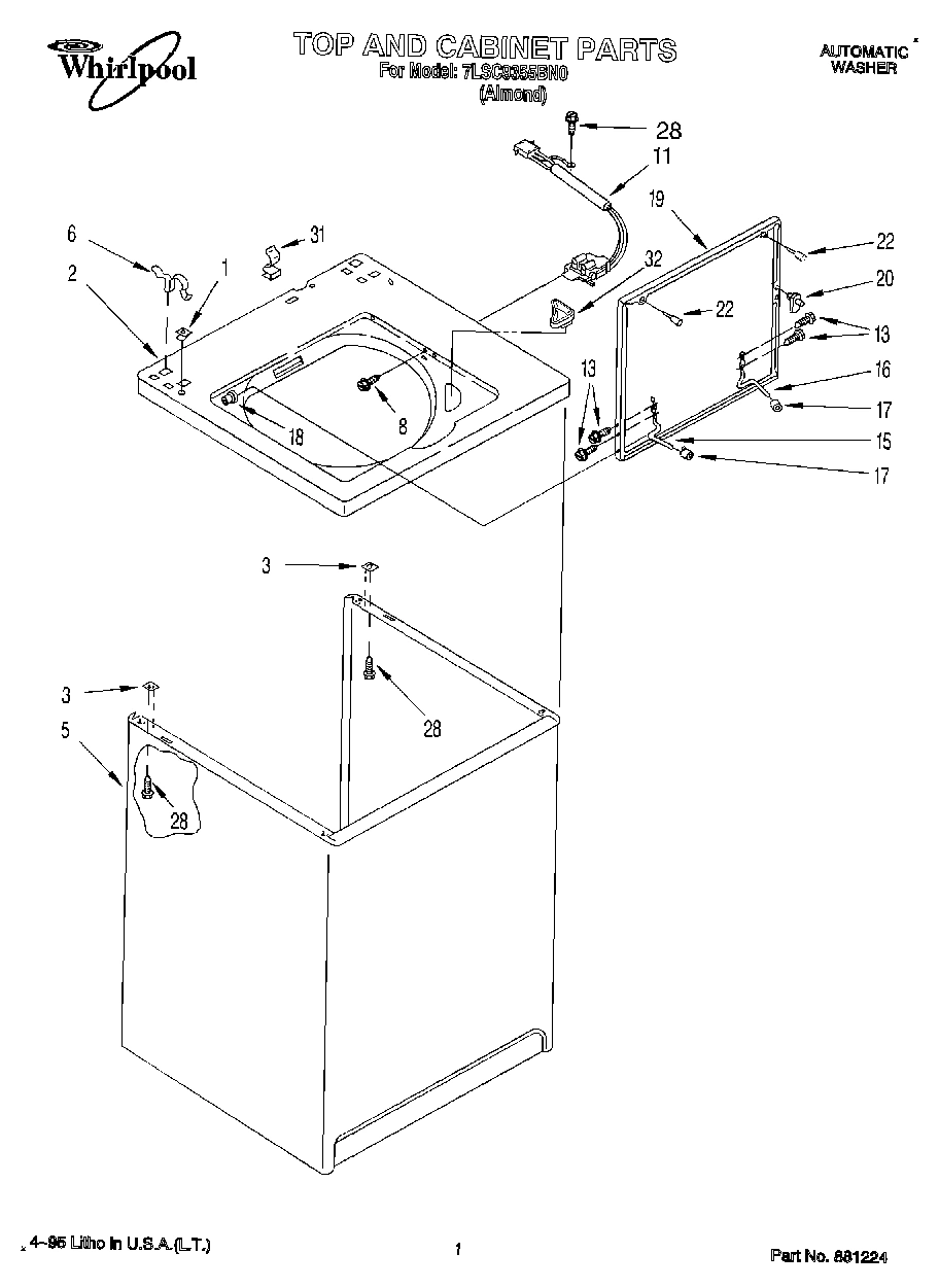 01 - TOP AND CABINET, LIT/OPTIONAL