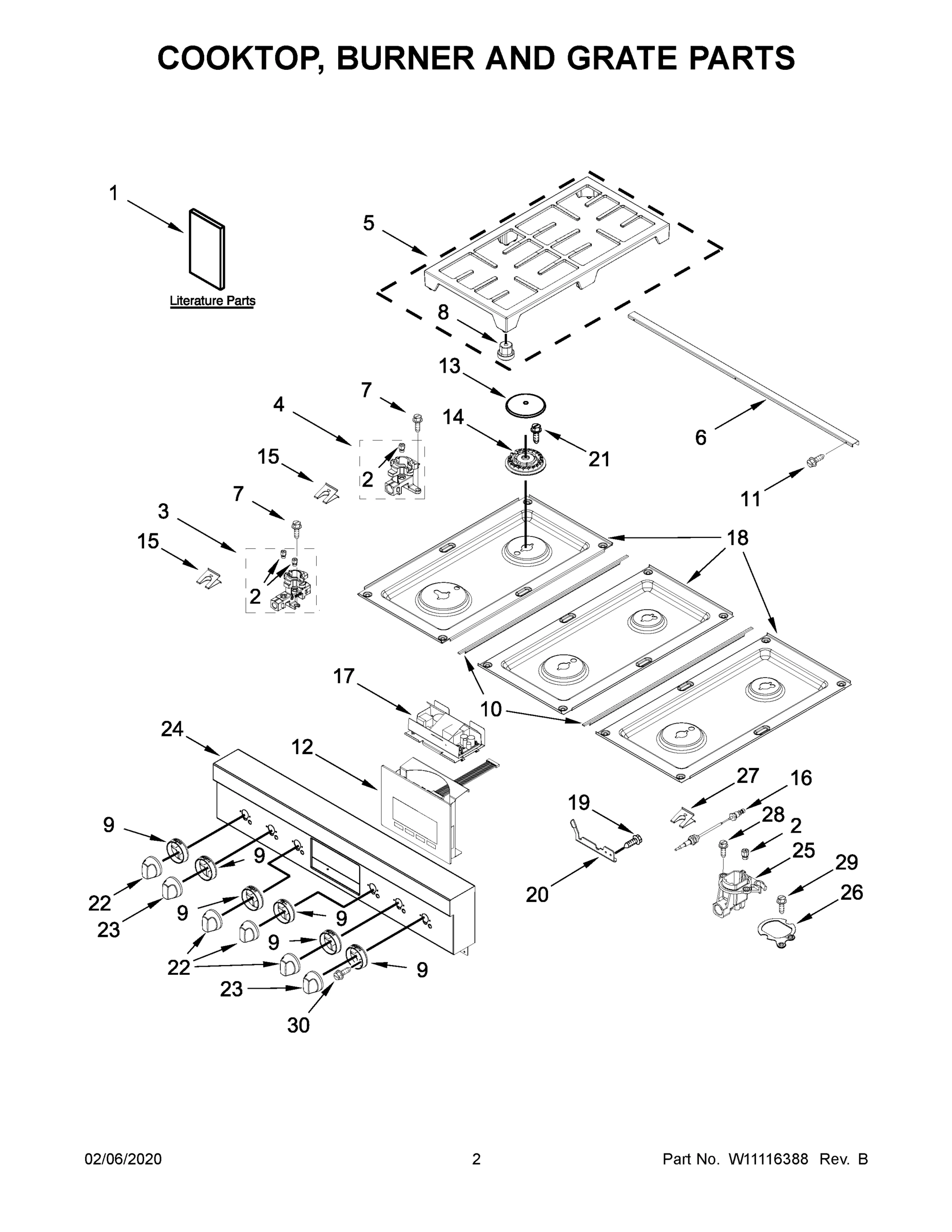 02 - COOKTOP, BURNER AND GRATE PARTS