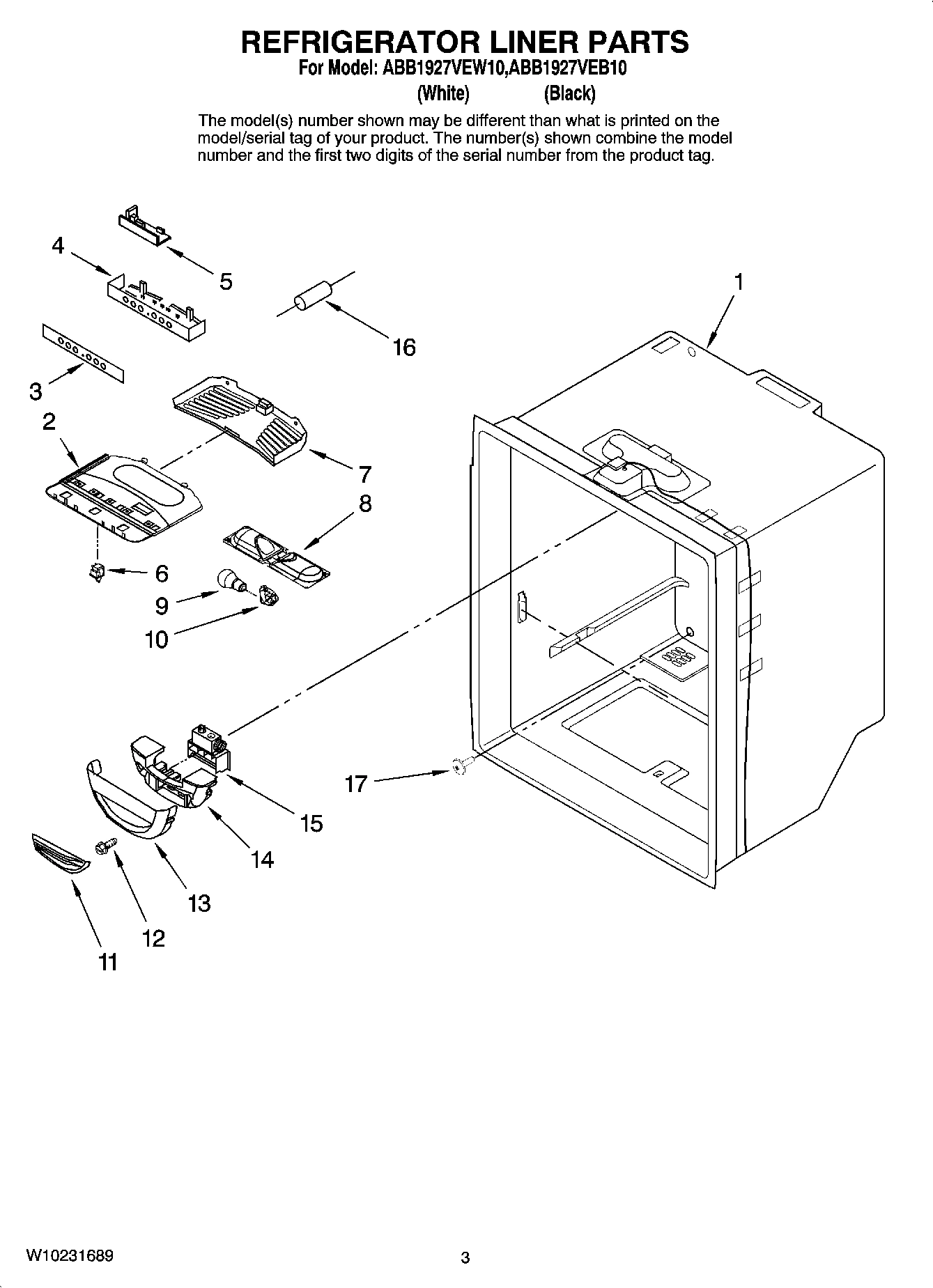 02 - REFRIGERATOR LINER PARTS