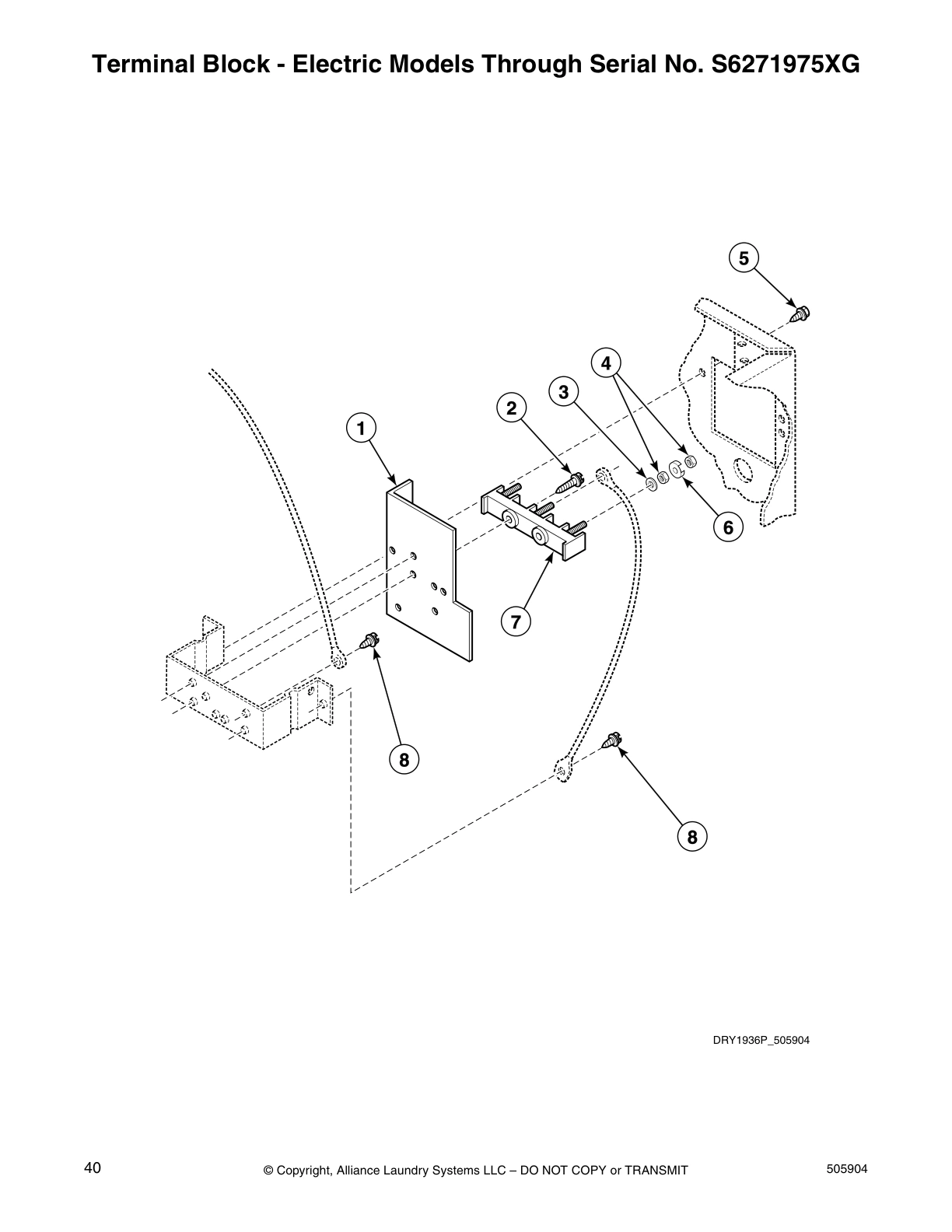 Terminal Block - Electric Models Through Serial No. S6271975XG